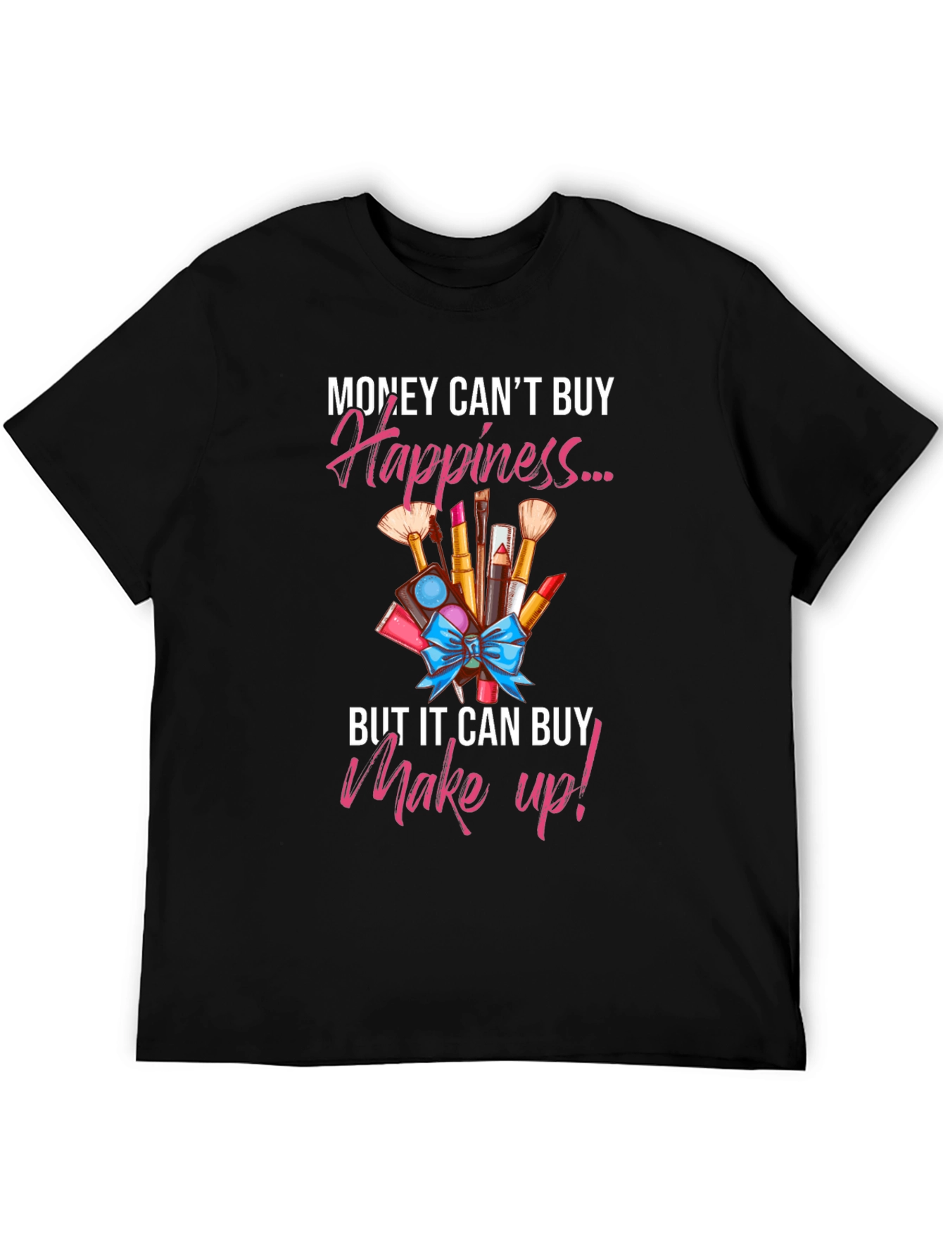 Camiseta Negra con Diseño de Maquillaje