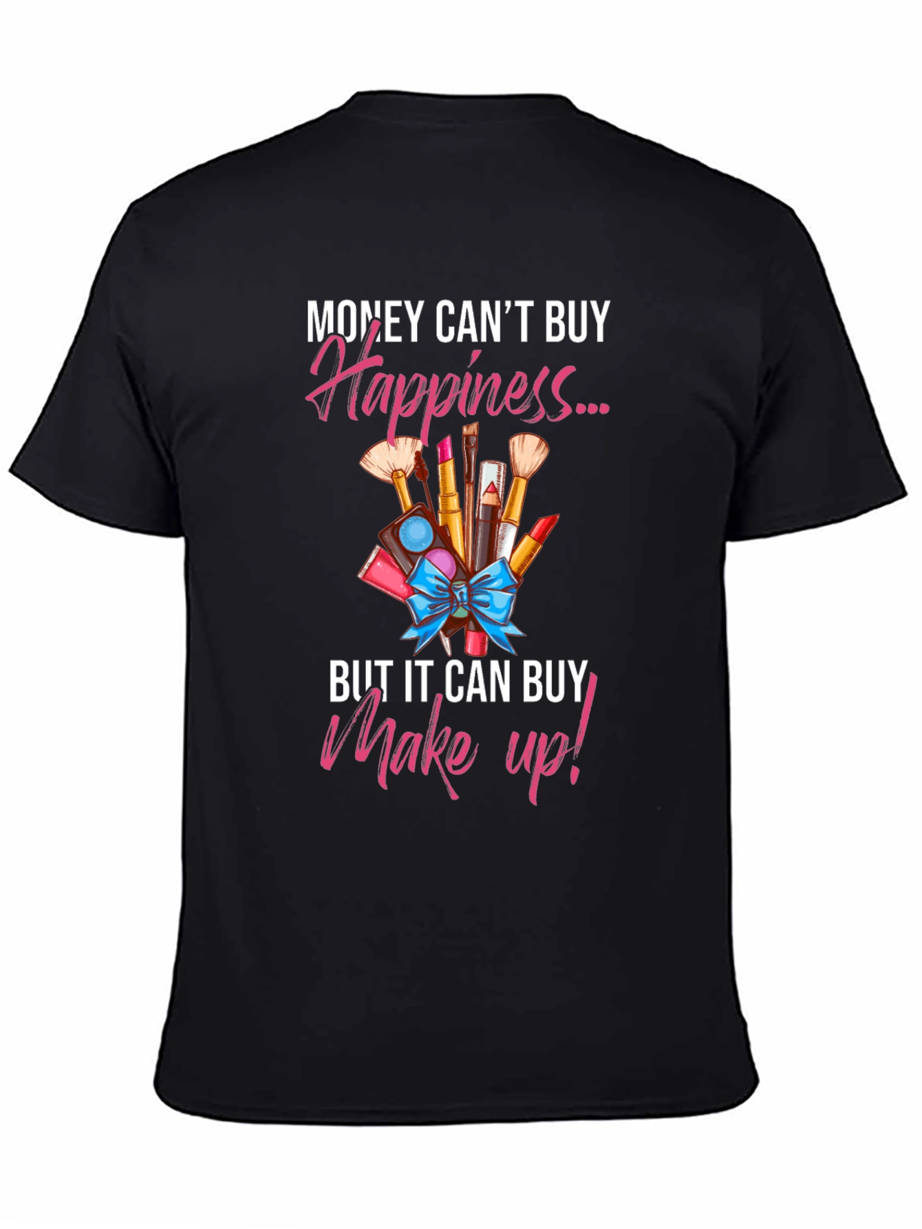 Camiseta Negra con Diseño de Maquillaje