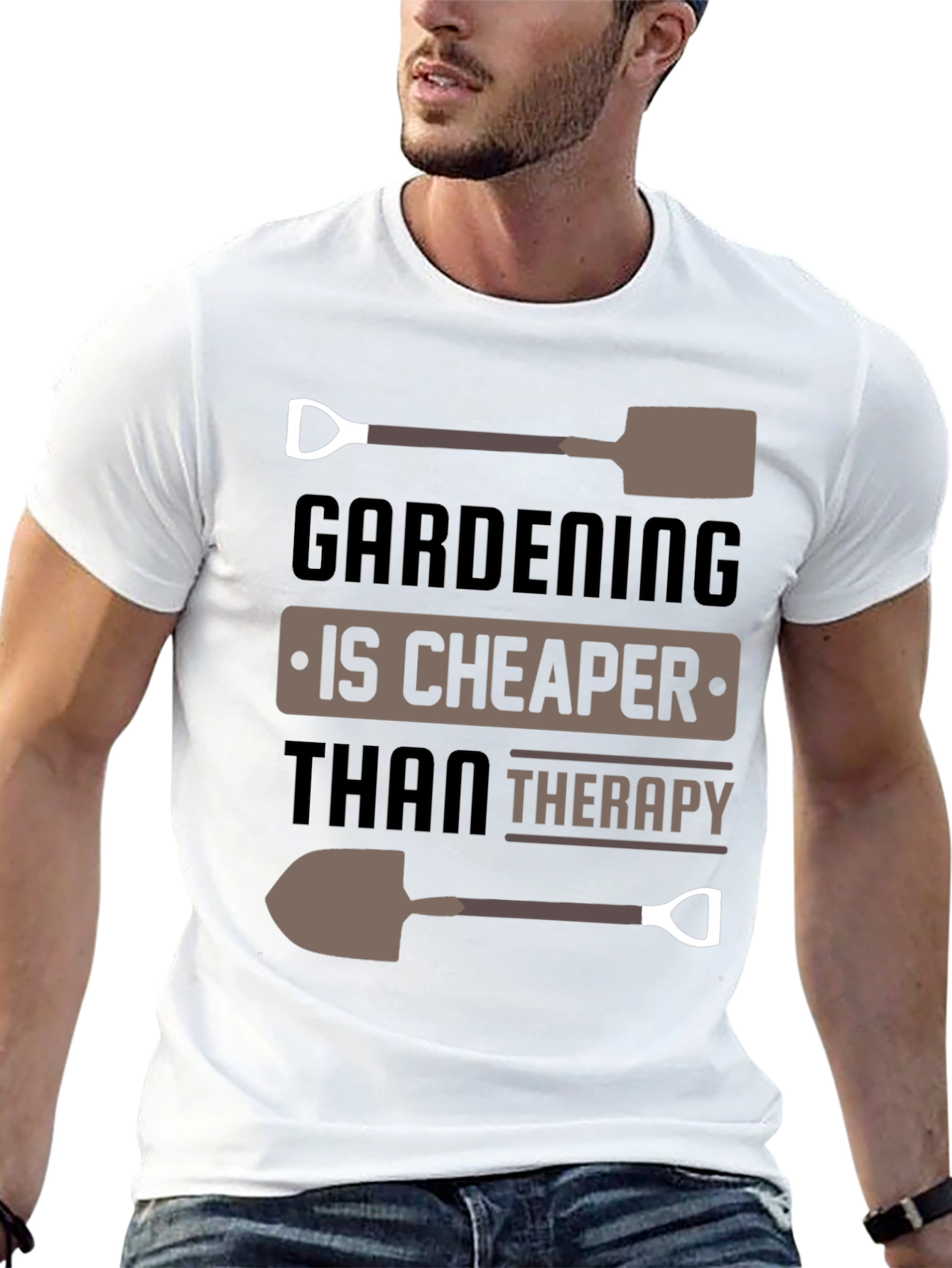 Camiseta Jardinería más Barata que Terapia Diseño Único