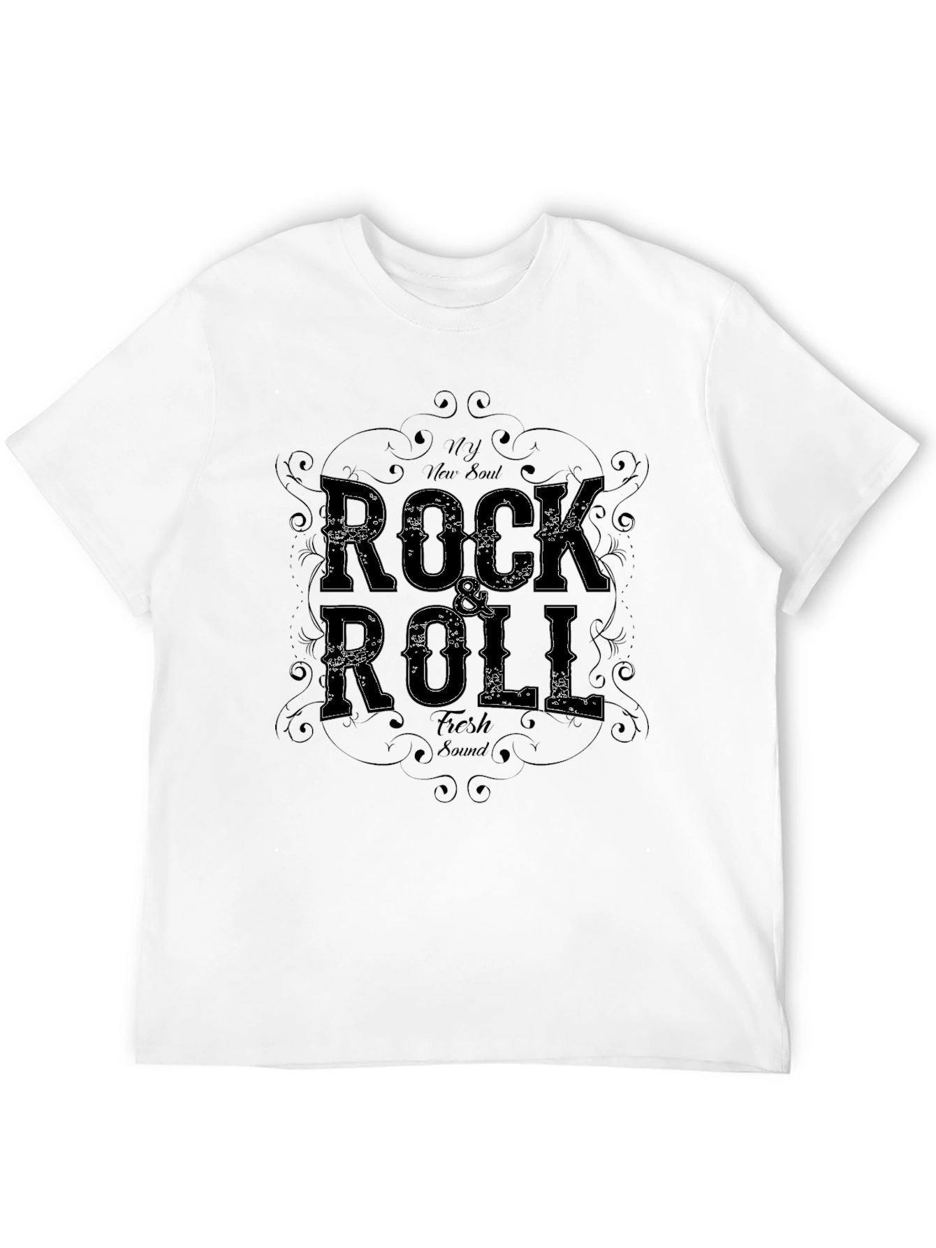 Camiseta Negra Rock & Roll New Soul