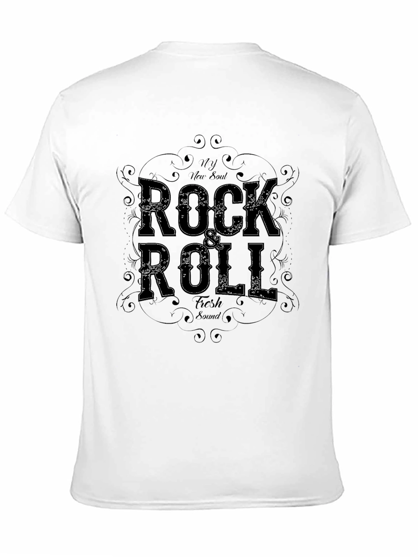 Camiseta Negra Rock & Roll New Soul
