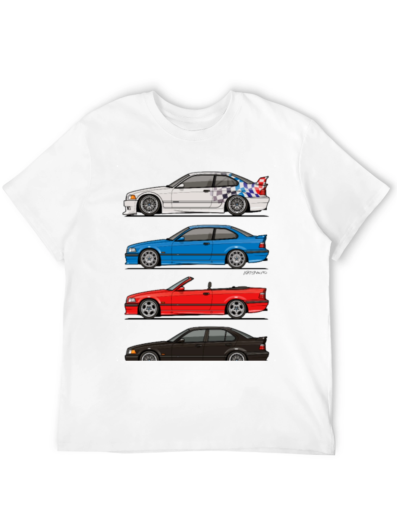 Camiseta Negra E36: Estilos de Coche Clásico BMW