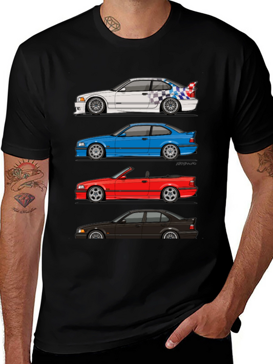 Camiseta Negra E36: Estilos de Coche Clásico BMW