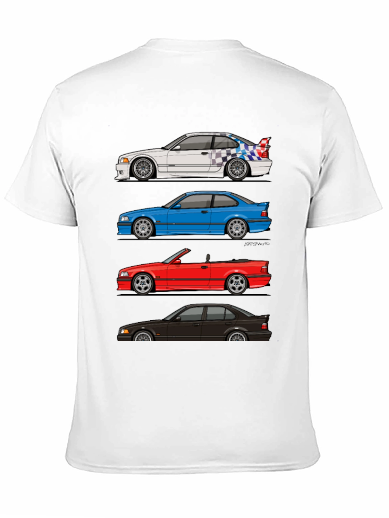 Camiseta Negra E36: Estilos de Coche Clásico BMW