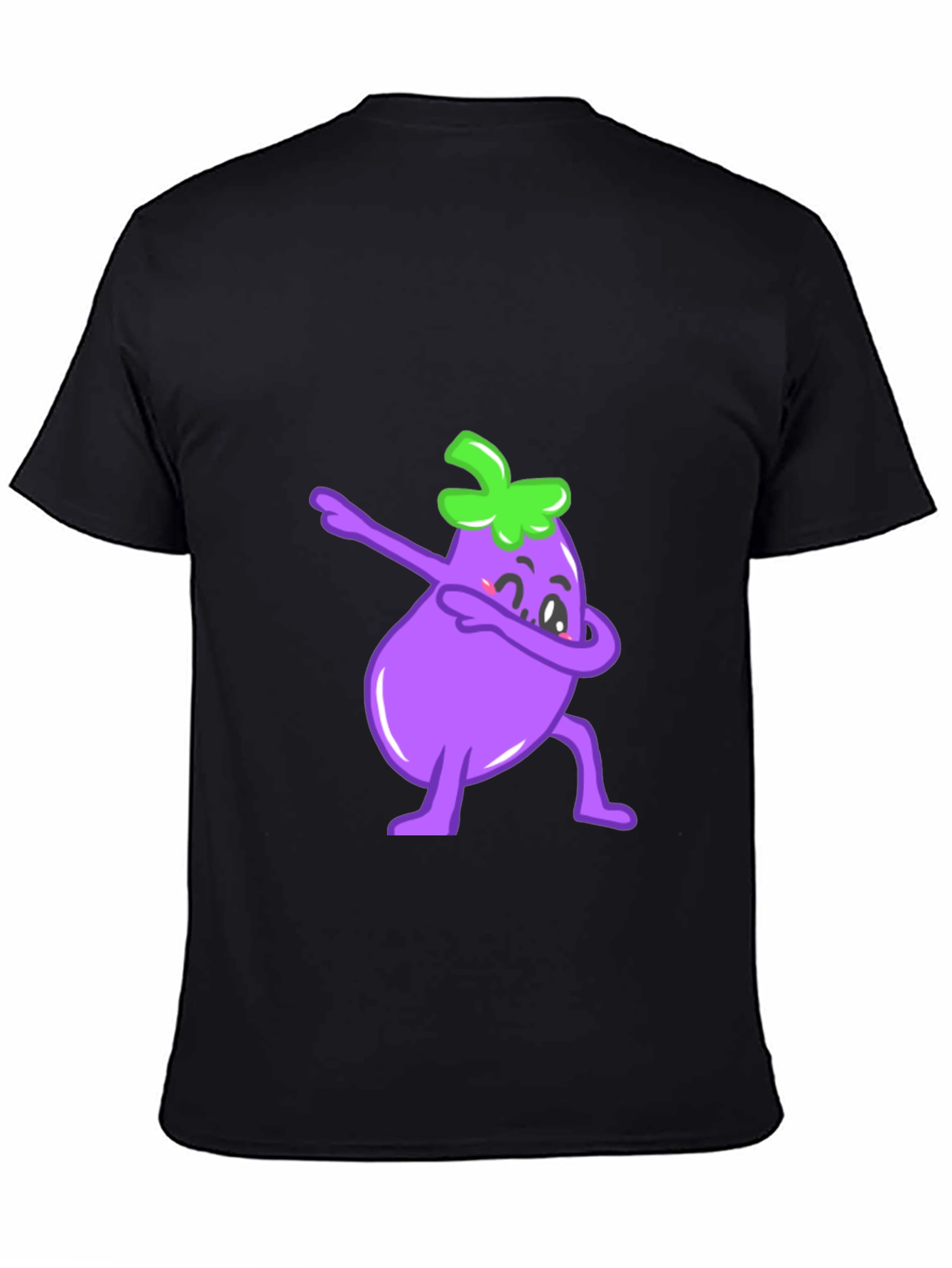Camiseta Negra con Berenjena Dab