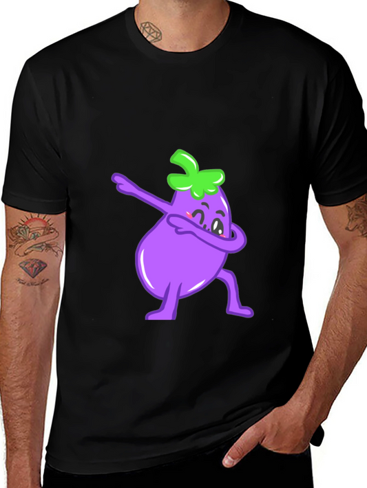 Camiseta Negra con Berenjena Dab