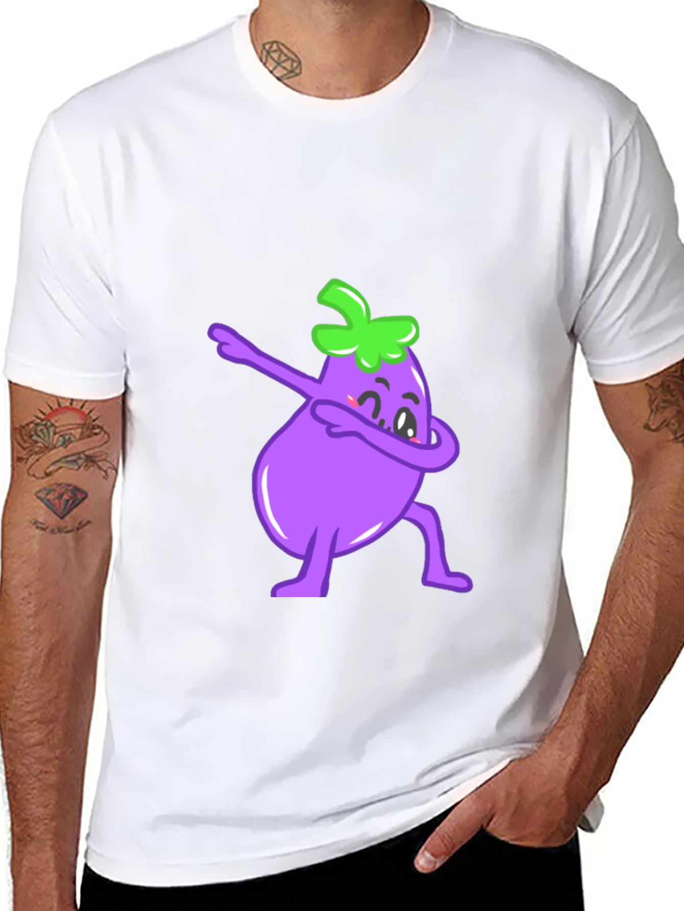 Camiseta Negra con Berenjena Dab