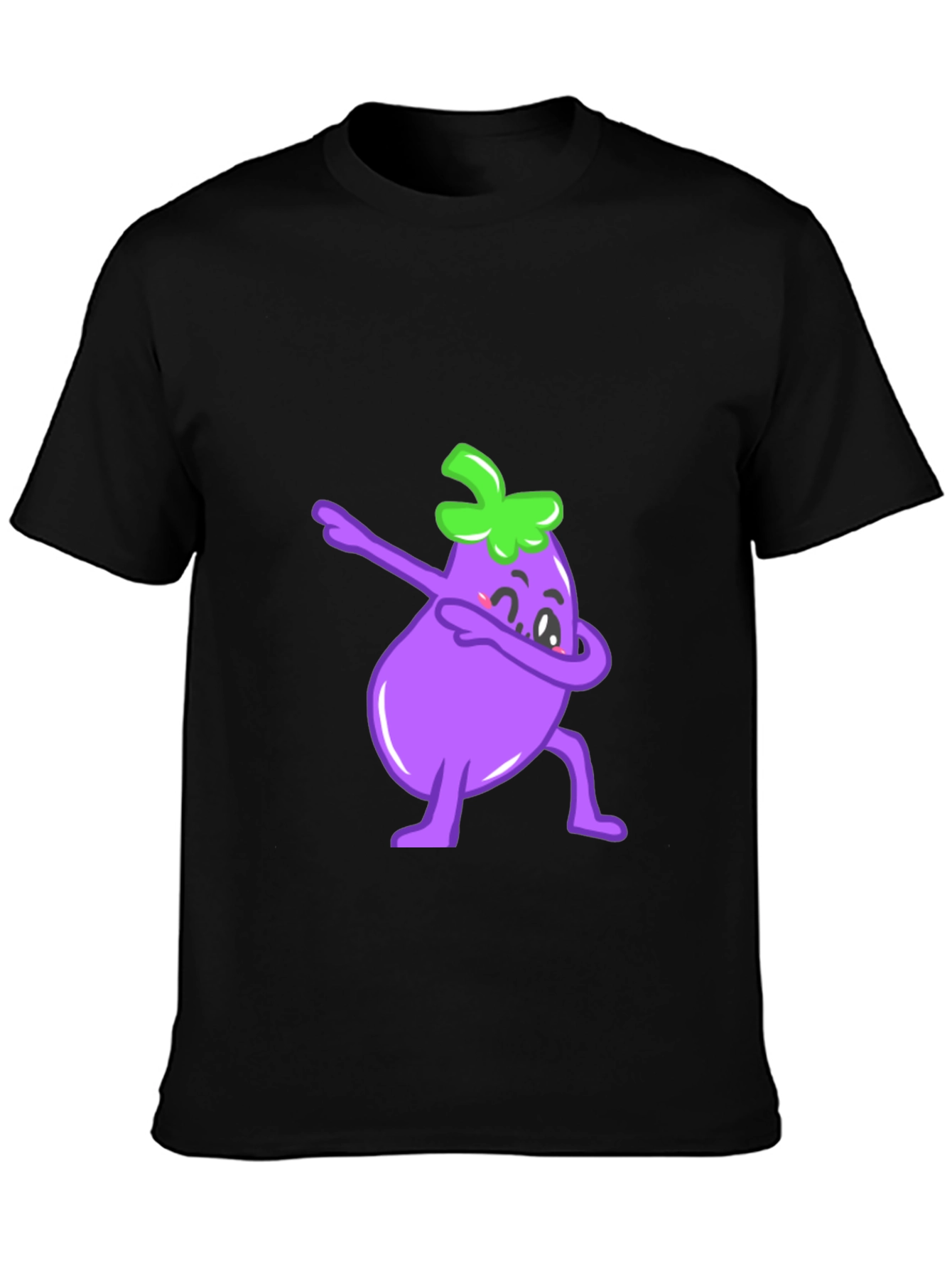 Camiseta Negra con Berenjena Dab