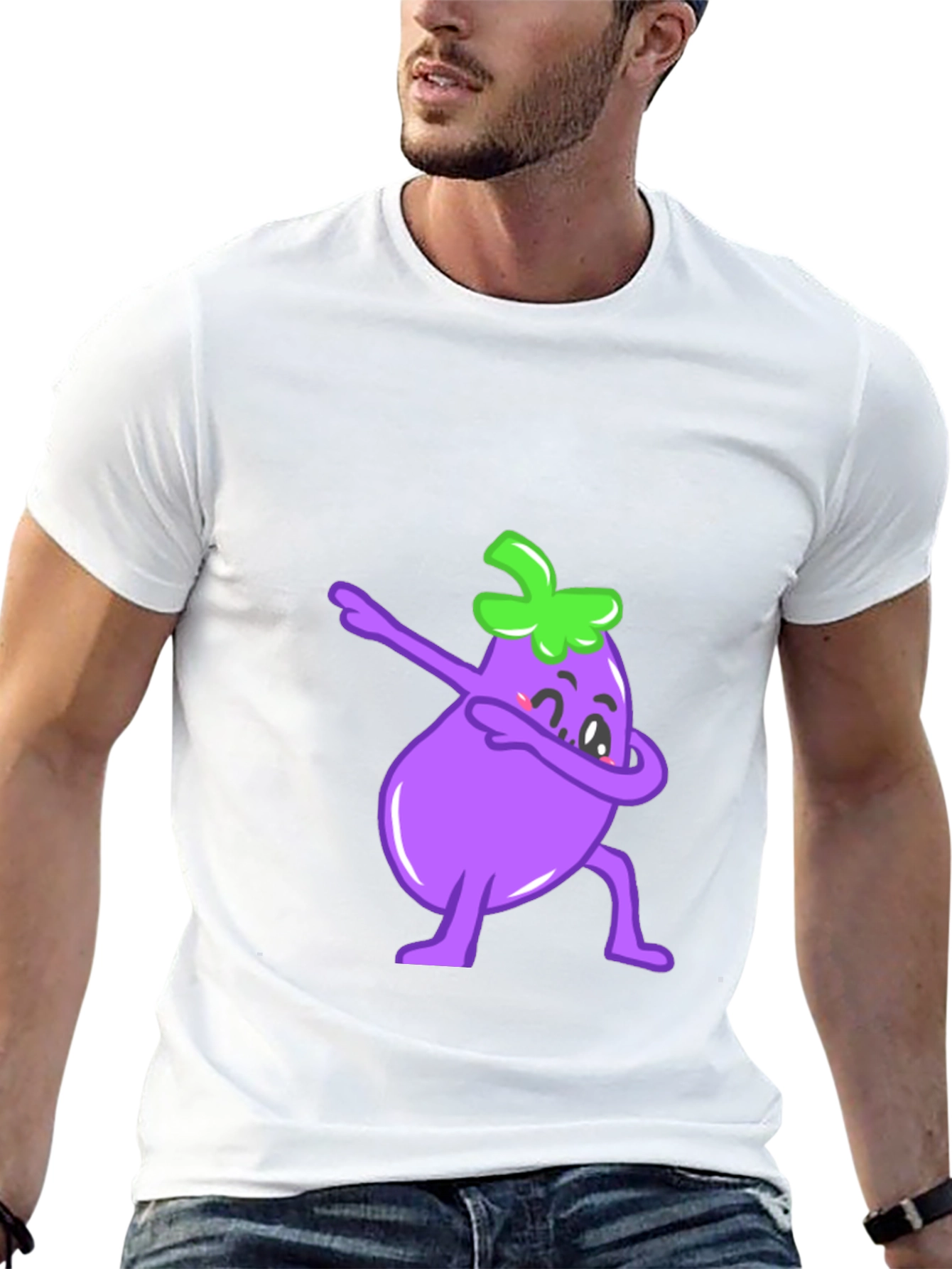 Camiseta Negra con Berenjena Dab