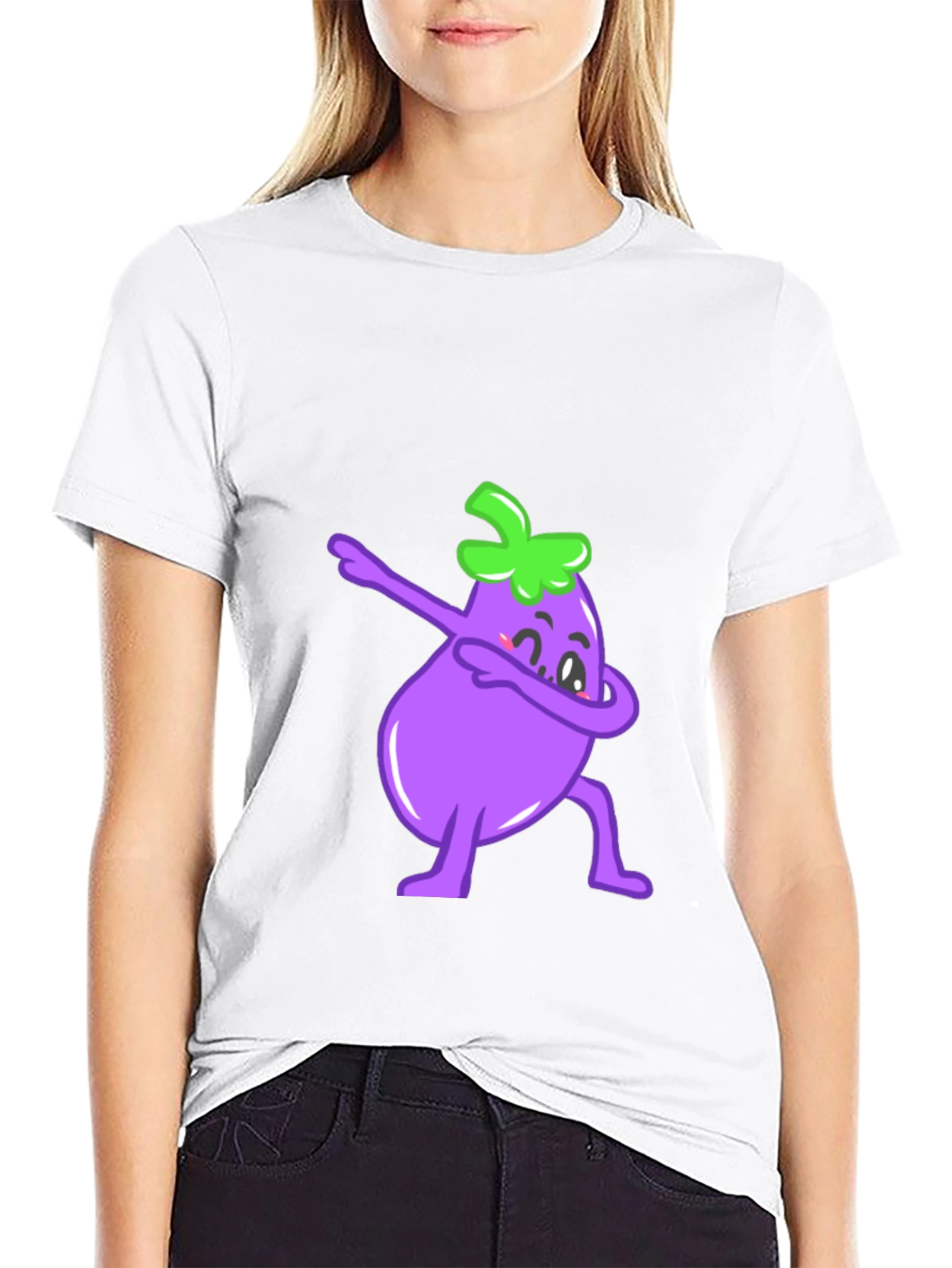 Camiseta Negra con Berenjena Dab