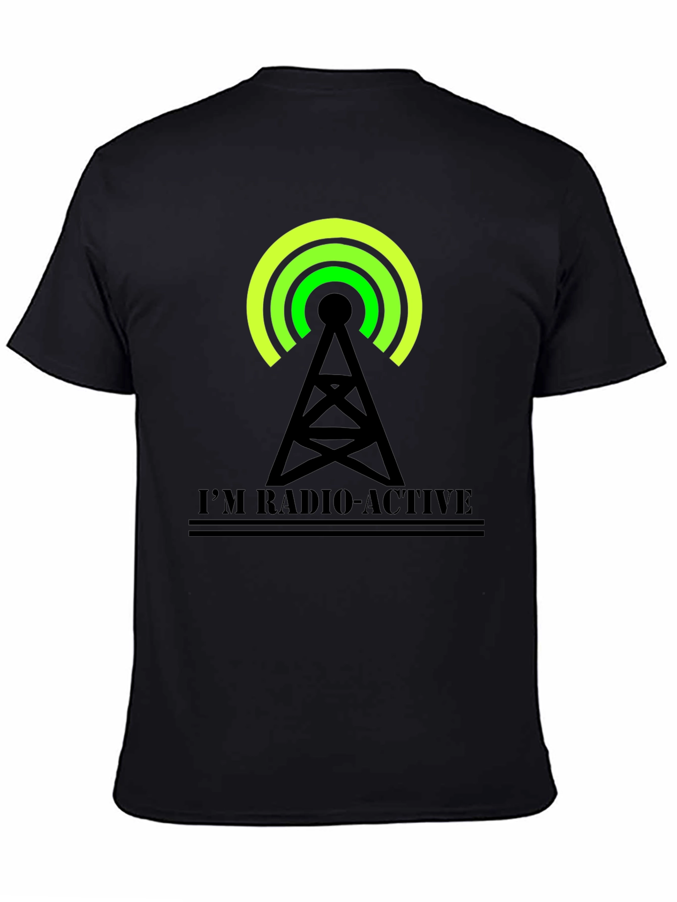 Camiseta Negra con Diseño de Antena Radio-Active