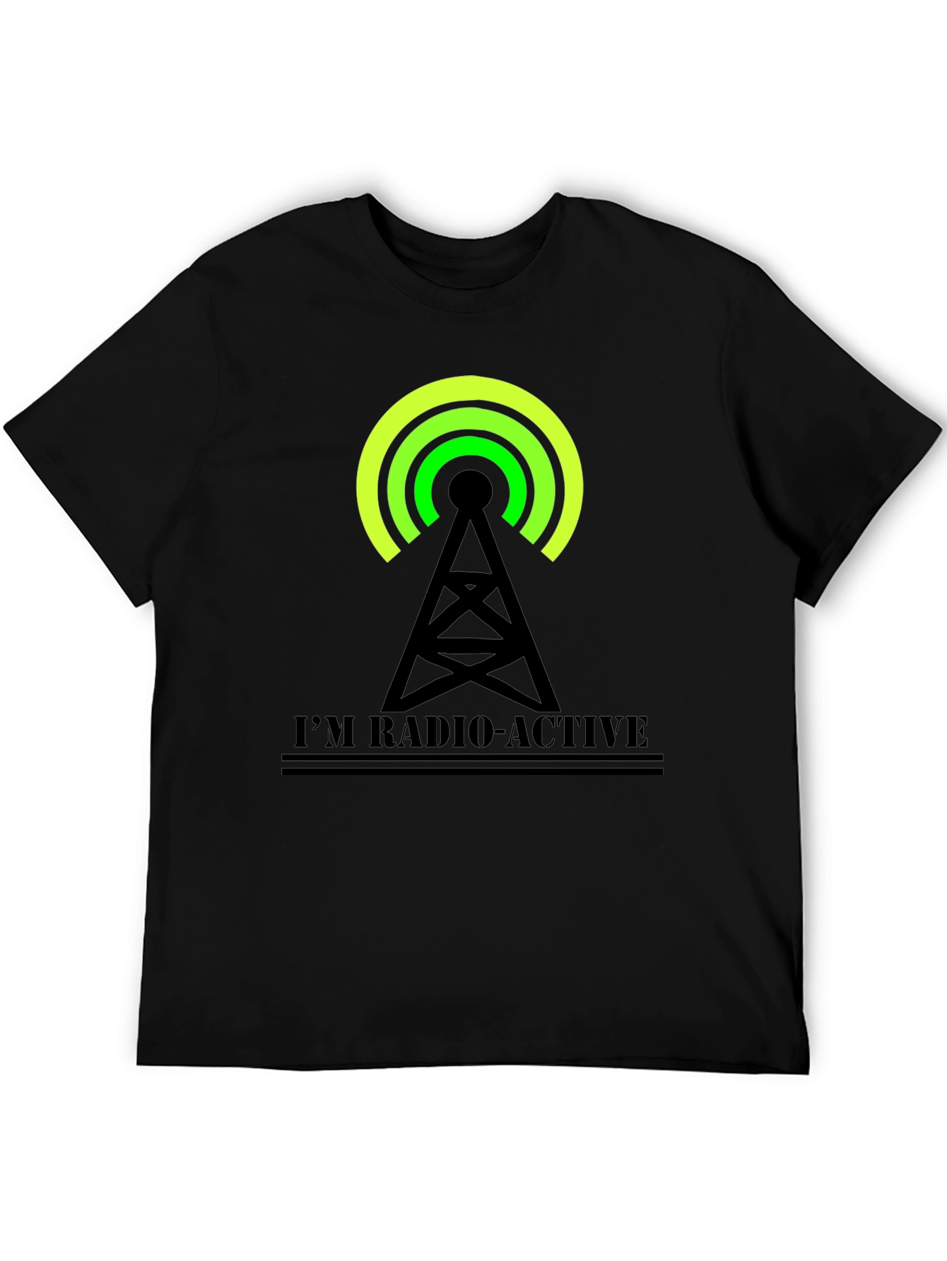 Camiseta Negra con Diseño de Antena Radio-Active