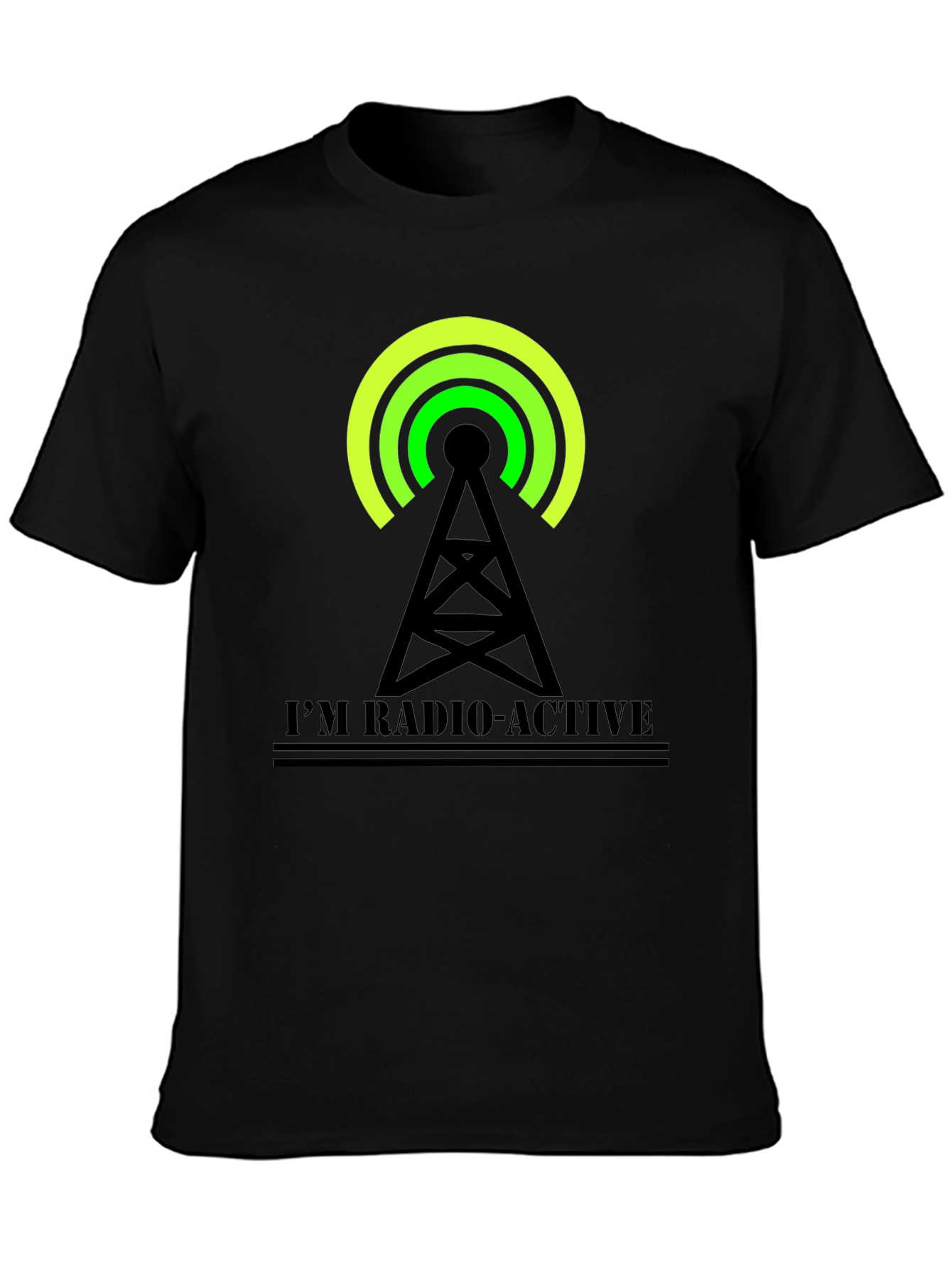 Camiseta Negra con Diseño de Antena Radio-Active