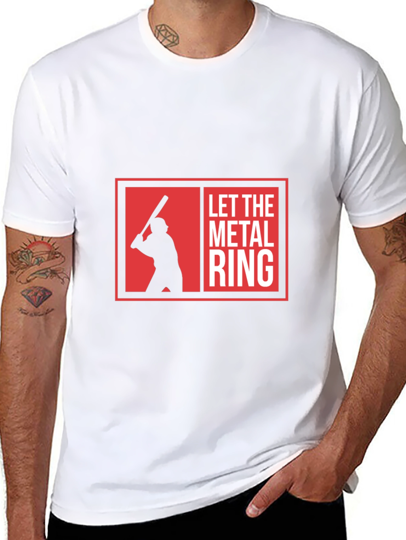 Camiseta Negra Let The Metal Ring Béisbol