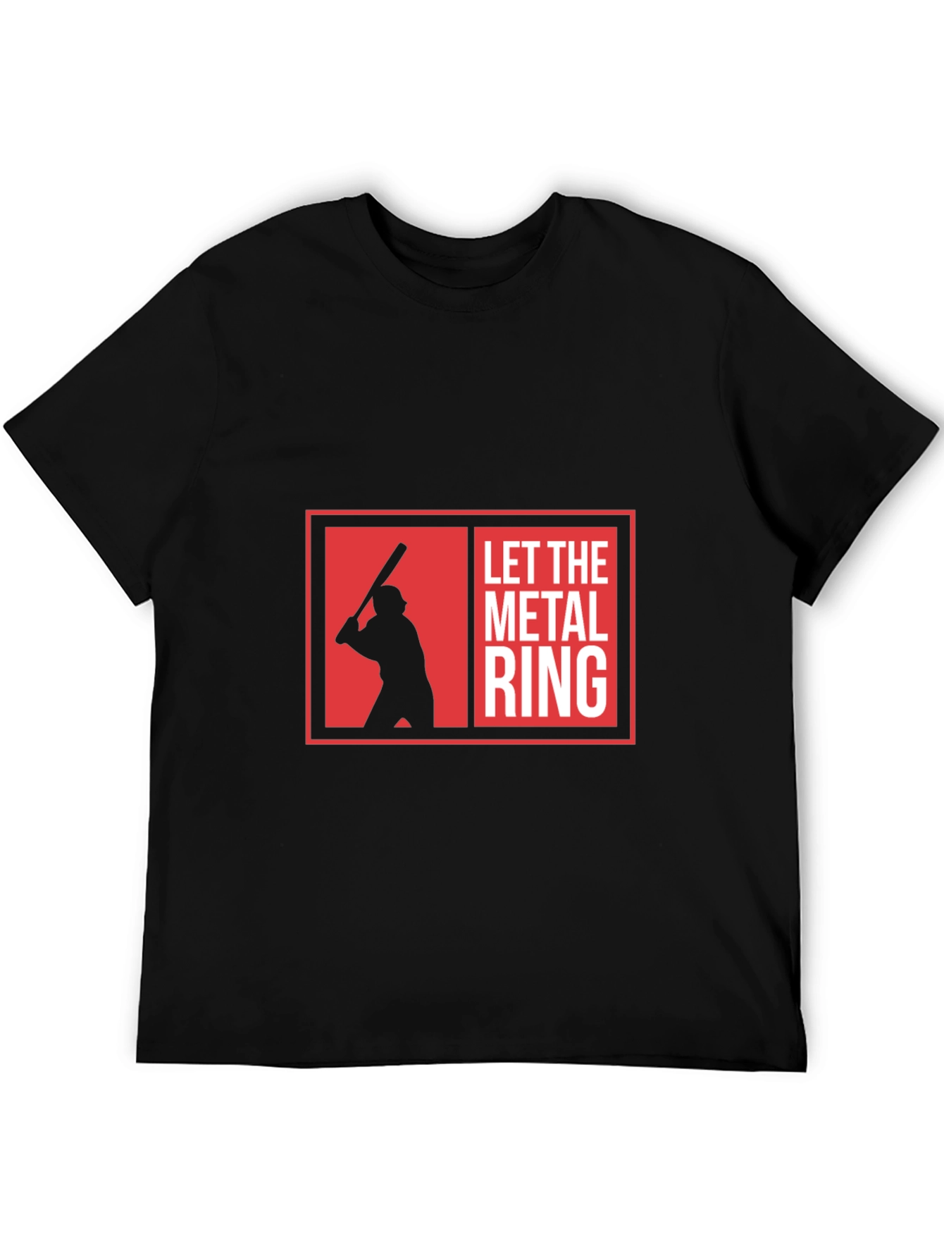 Camiseta Negra Let The Metal Ring Béisbol