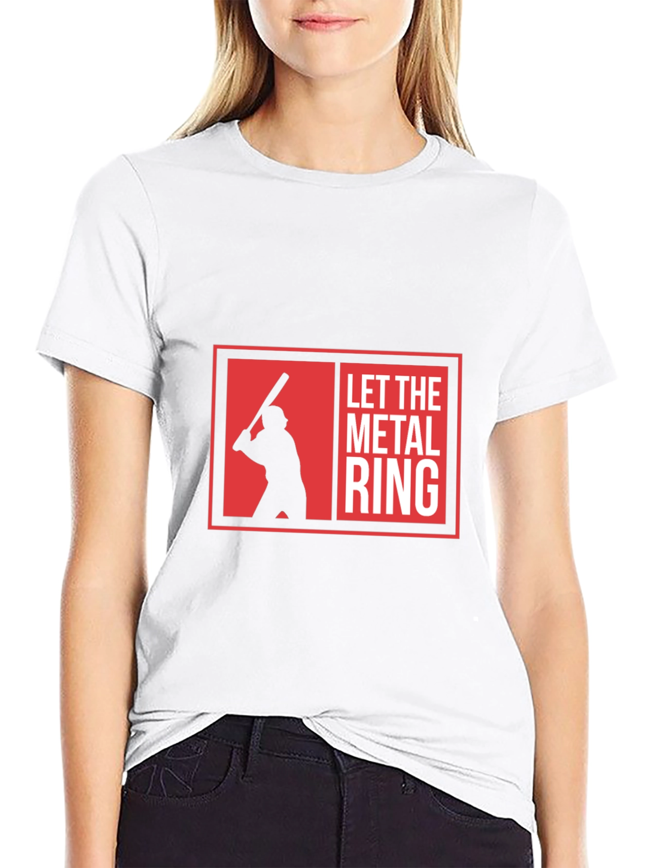 Camiseta Negra Let The Metal Ring Béisbol