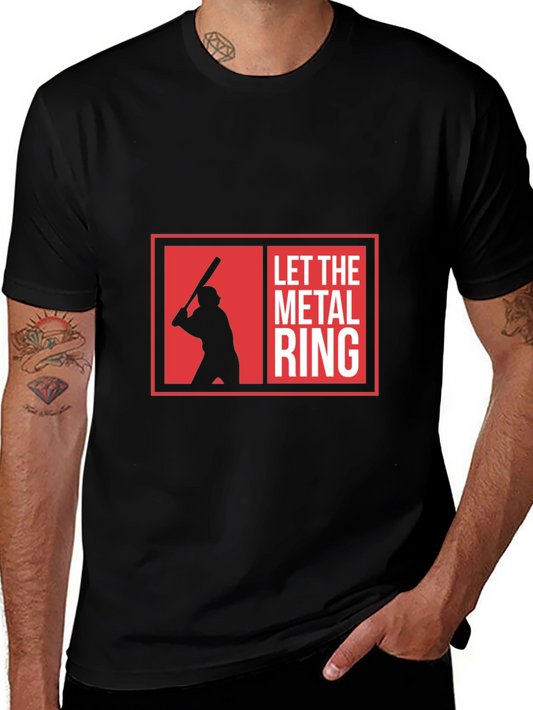 Camiseta Negra Let The Metal Ring Béisbol