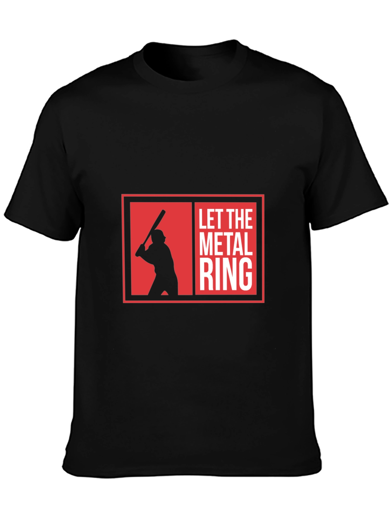 Camiseta Negra Let The Metal Ring Béisbol