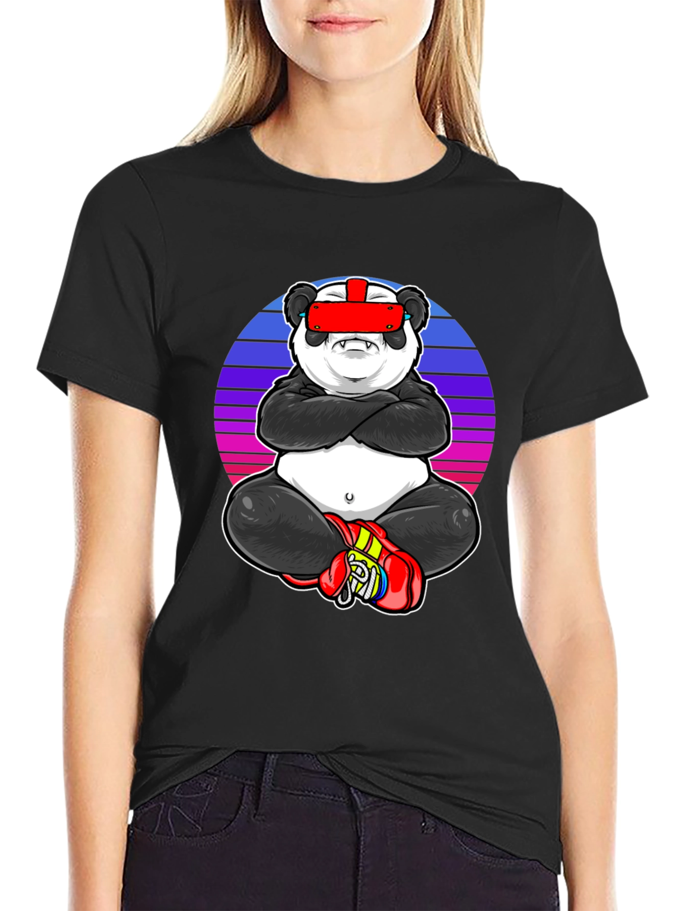Camiseta Negra con Panda VR
