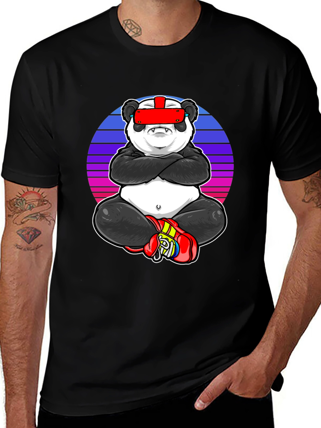 Camiseta Negra con Panda VR