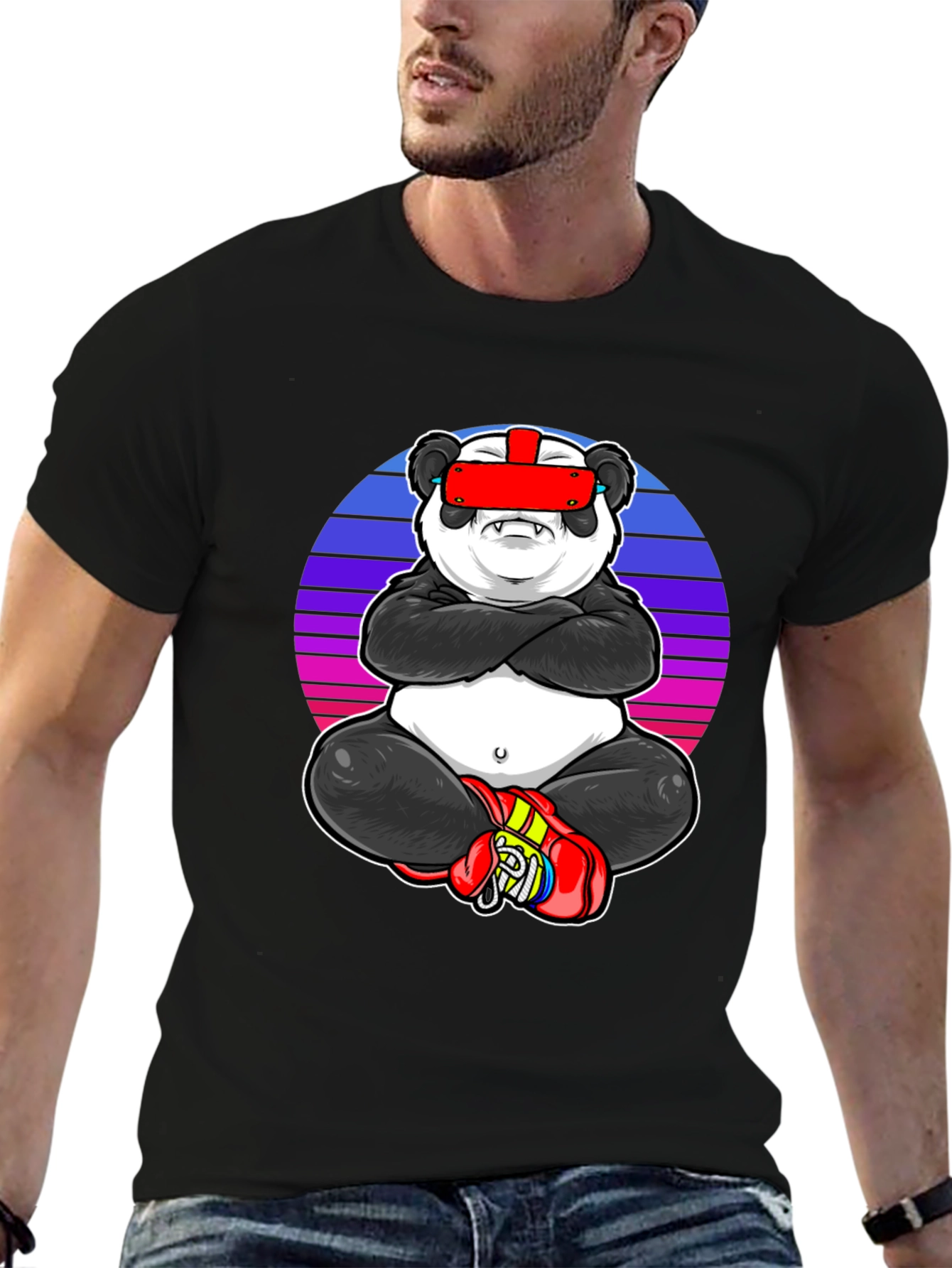 Camiseta Negra con Panda VR