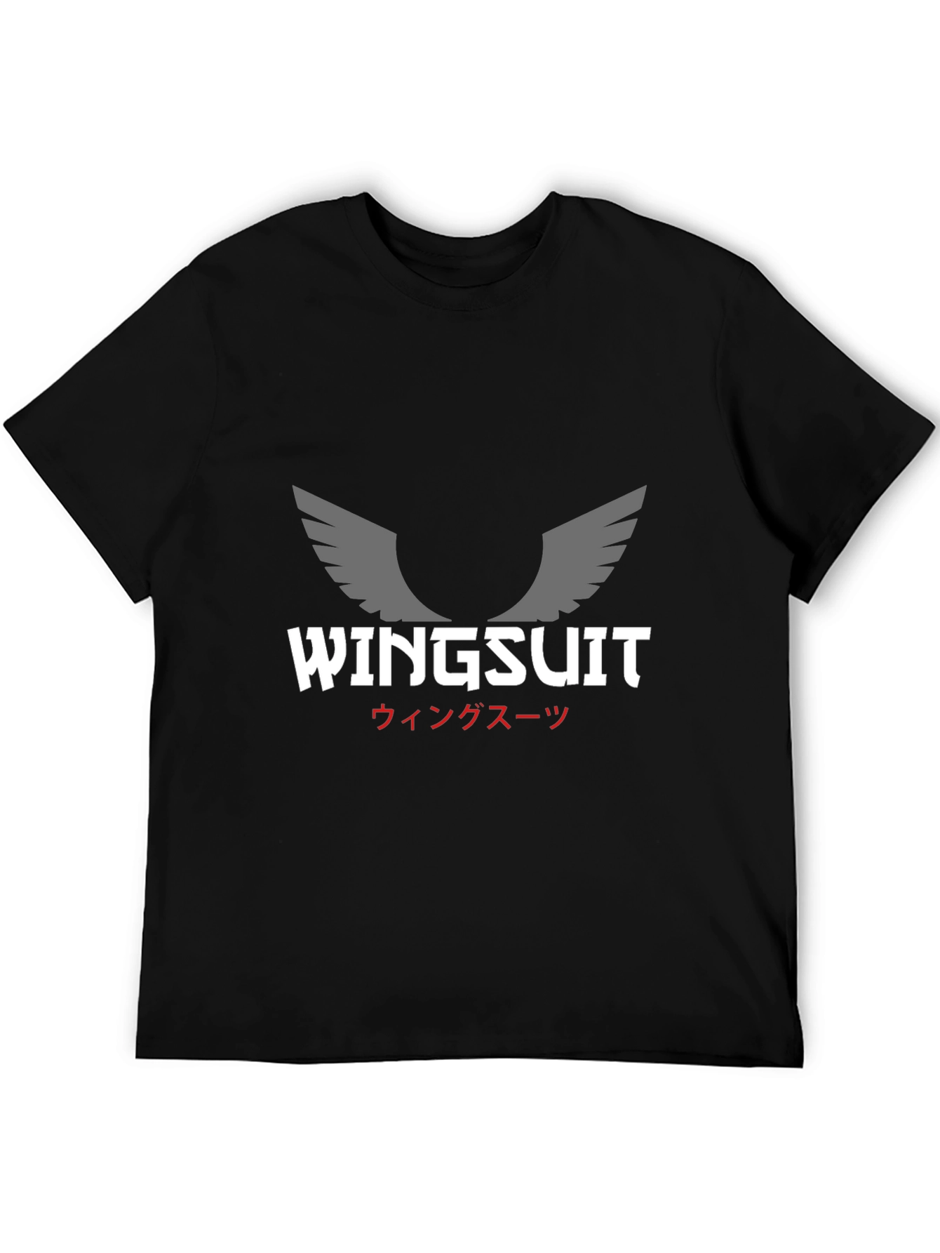 Camiseta Negra Wingsuit Hombre Diseño Exclusivo