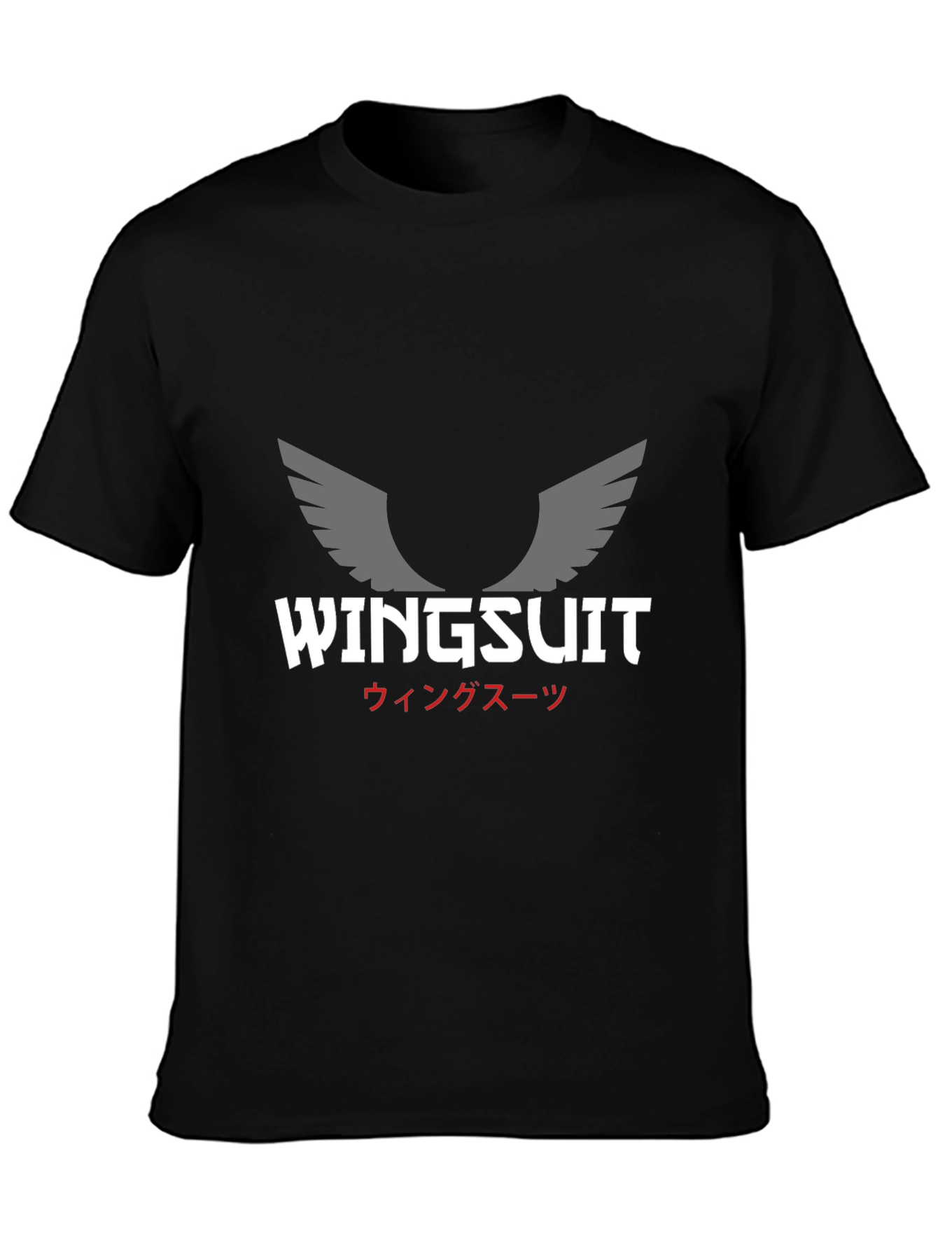 Camiseta Negra Wingsuit Hombre Diseño Exclusivo