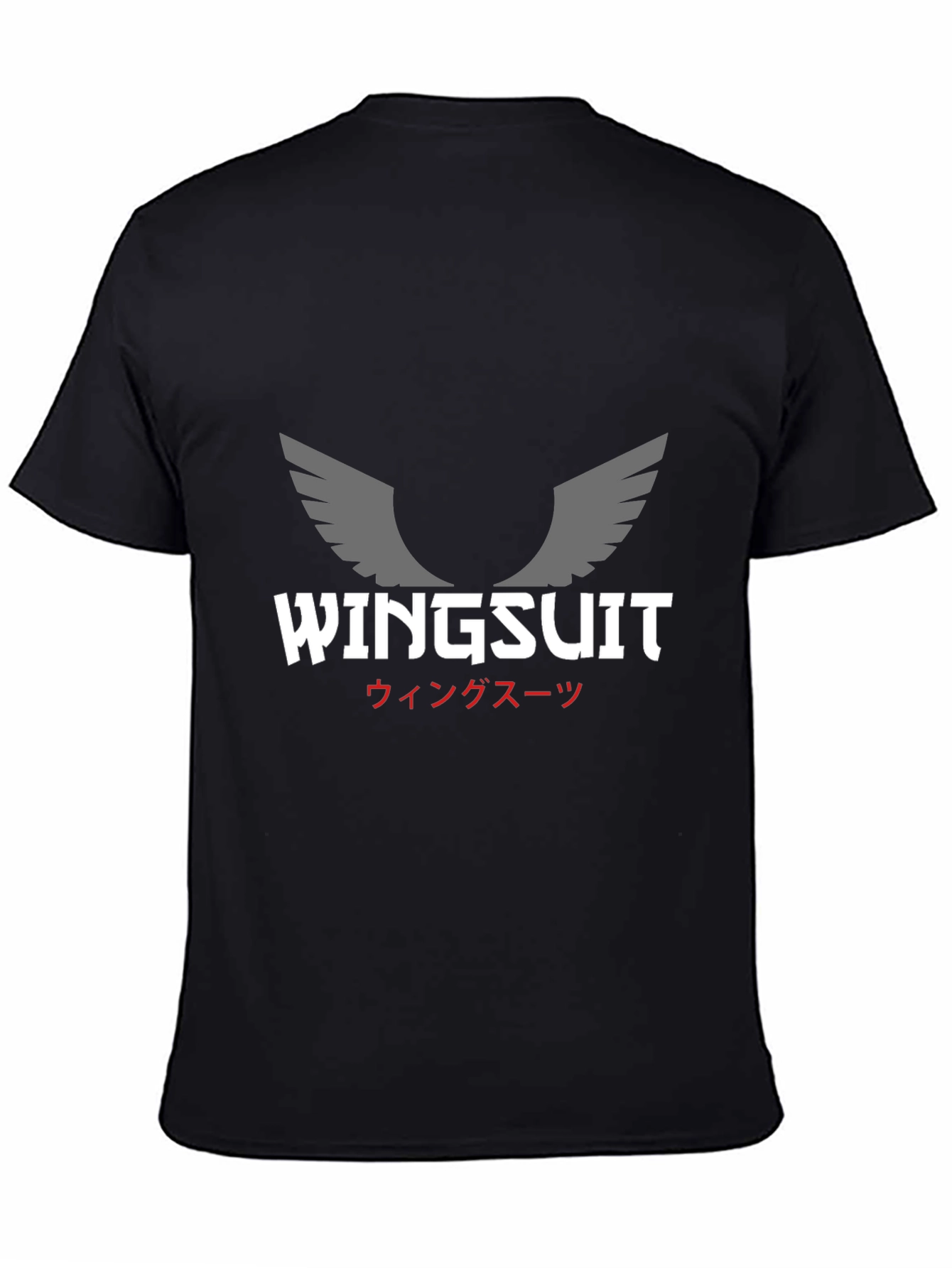 Camiseta Negra Wingsuit Hombre Diseño Exclusivo