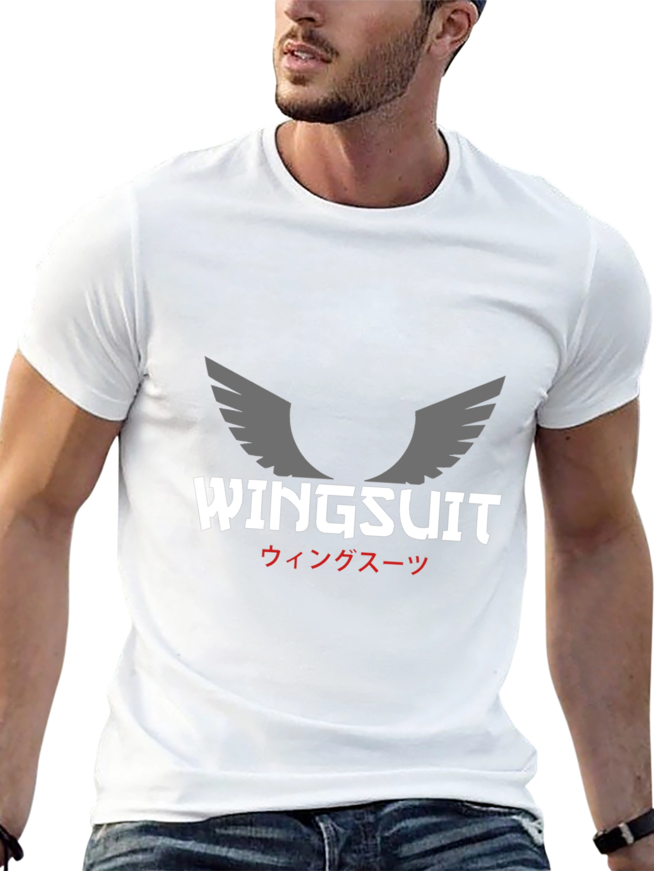 Camiseta Negra Wingsuit Hombre Diseño Exclusivo