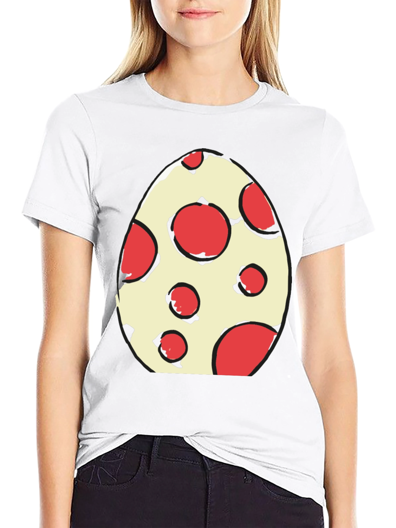 Camiseta Huevo con Lunares Rojos - Diseño Divertido