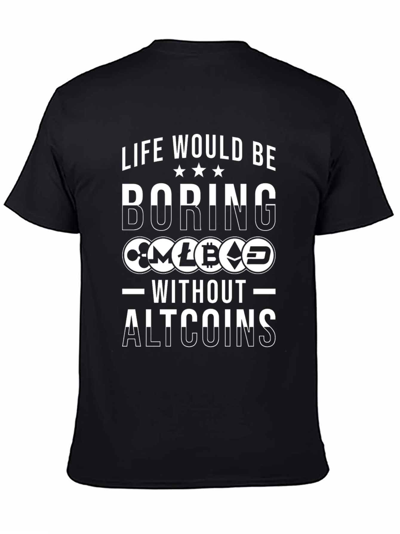 Camiseta Negra Altcoins Crypto