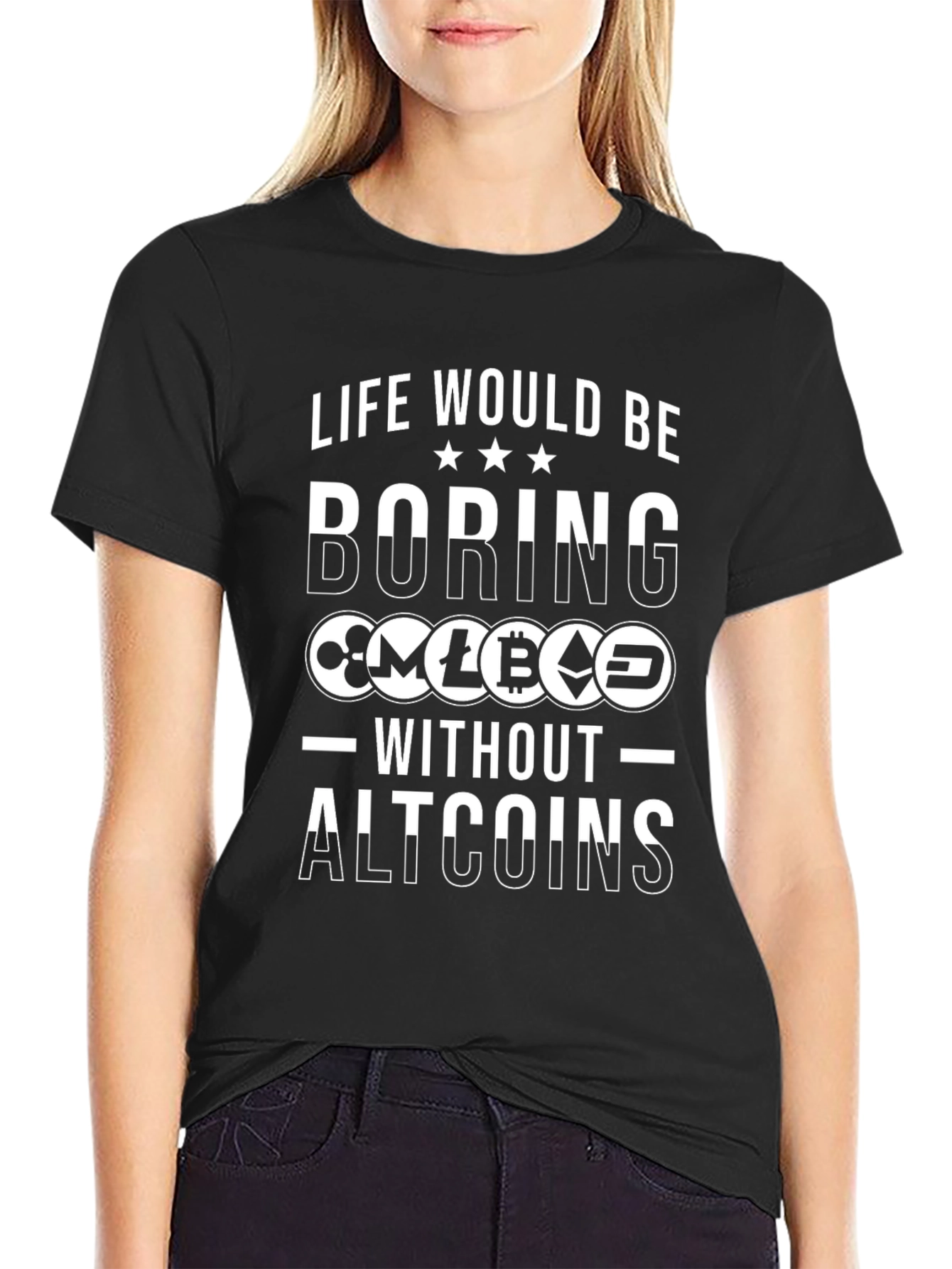 Camiseta Negra Altcoins Crypto