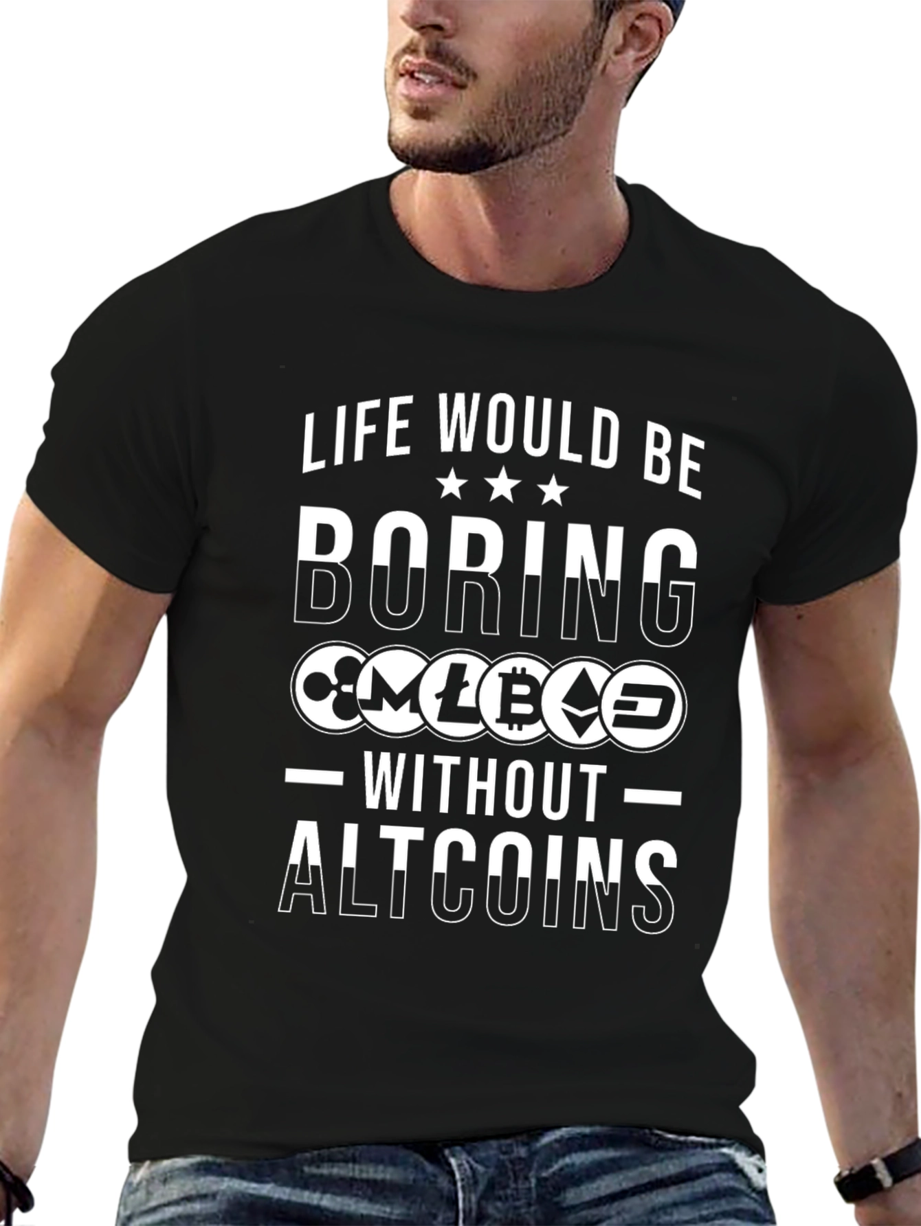Camiseta Negra Altcoins Crypto