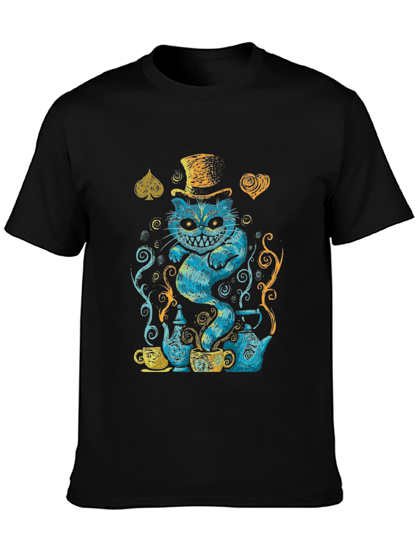 Camiseta Gato Cheshire Sombrerero Loco