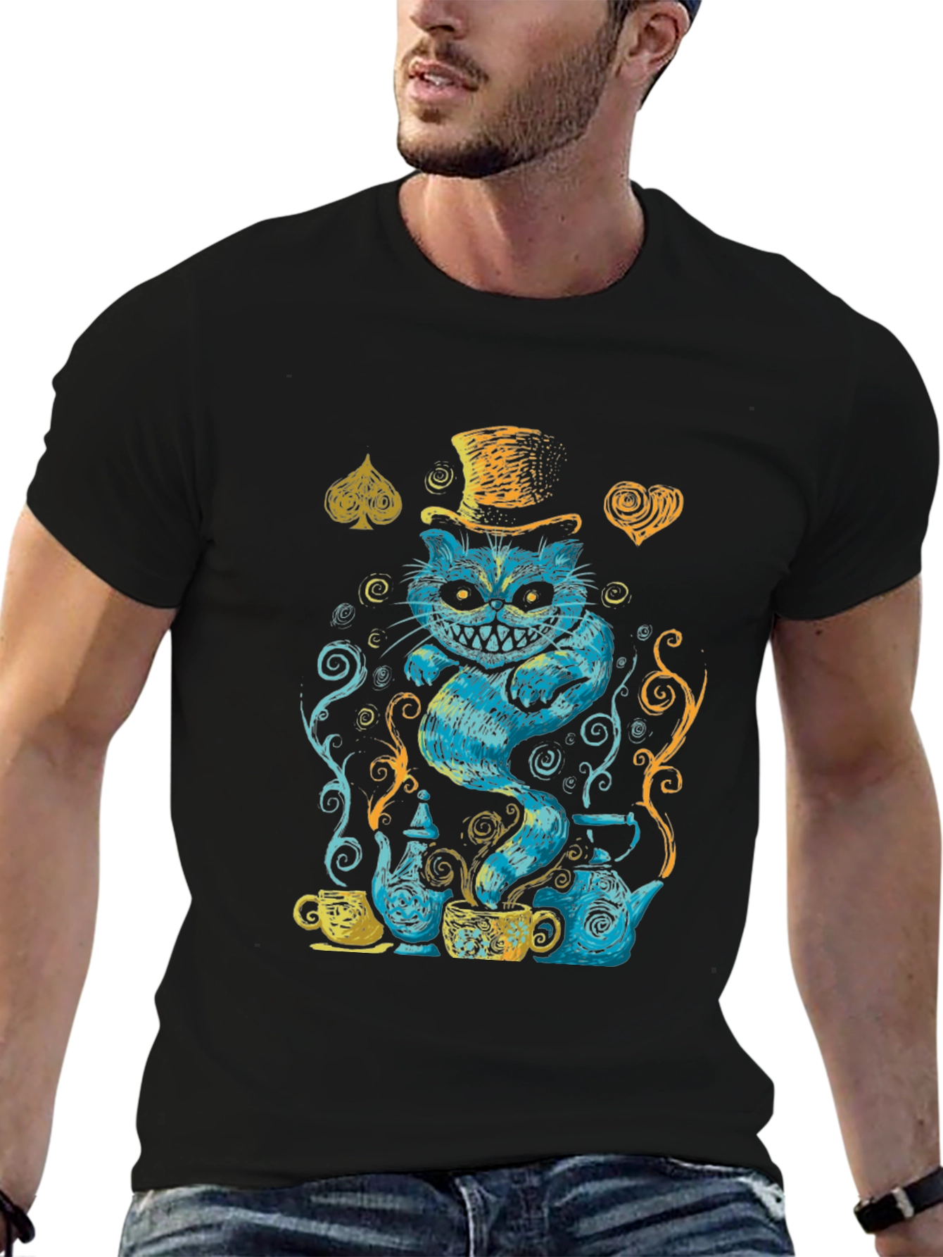 Camiseta Gato Cheshire Sombrerero Loco