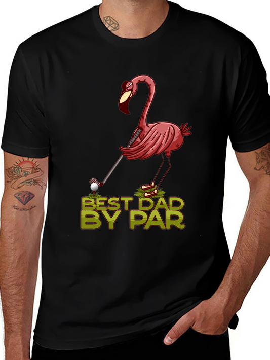 Camiseta Hombre Flamingo Golfista - ¡Mejor Papá By Par!