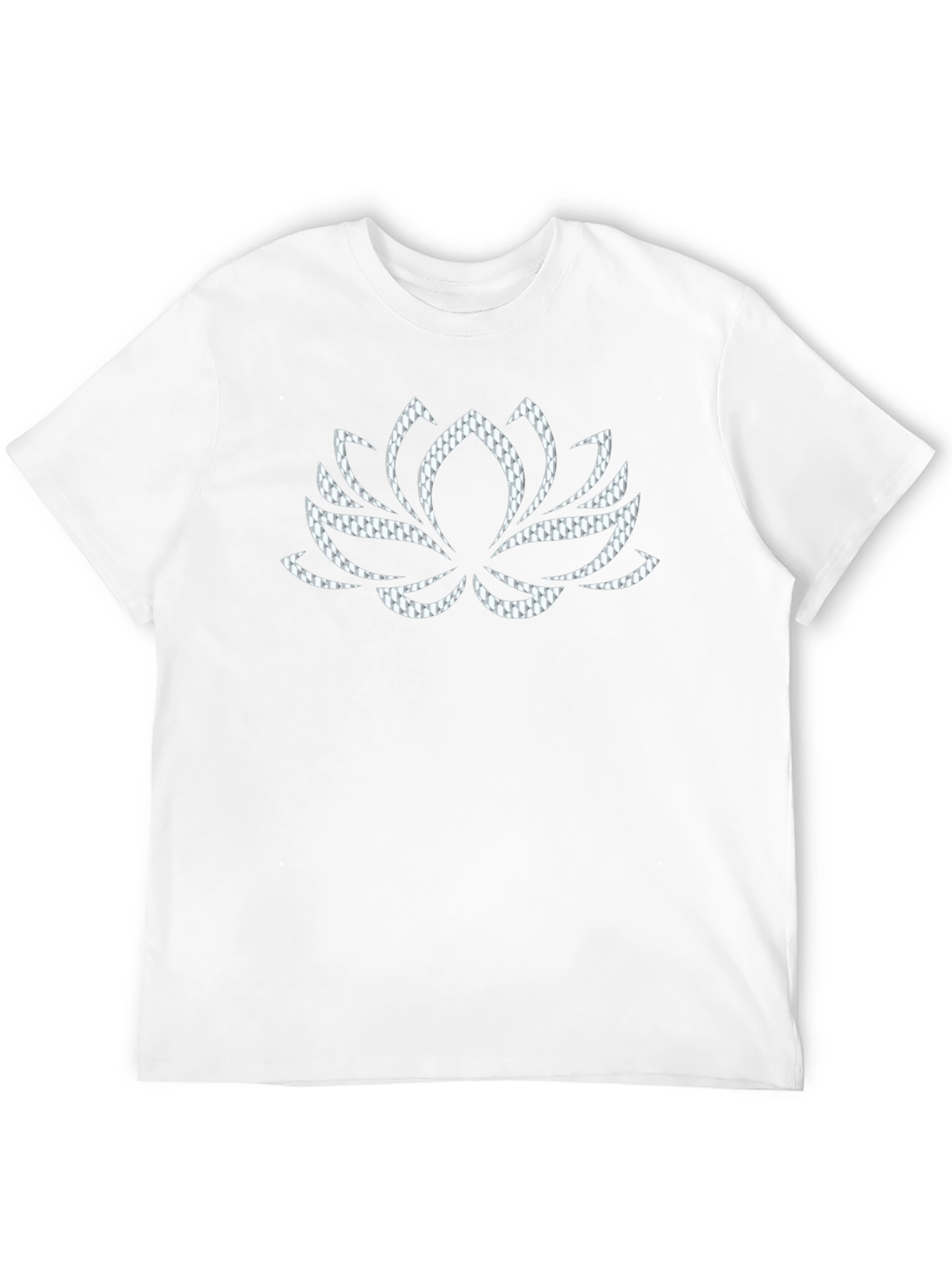 Camiseta Negra con Diseño de Loto Texturizado