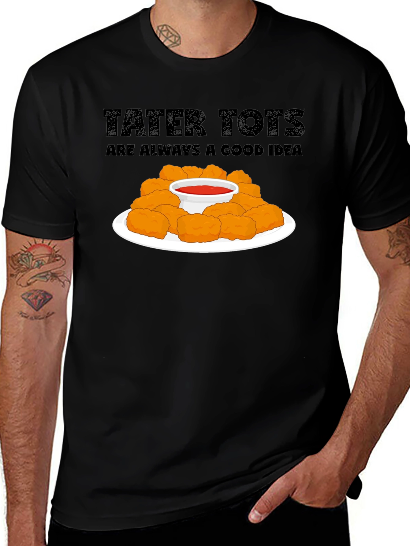Camiseta Negra Tater Tots: ¡Siempre Una Buena Idea!