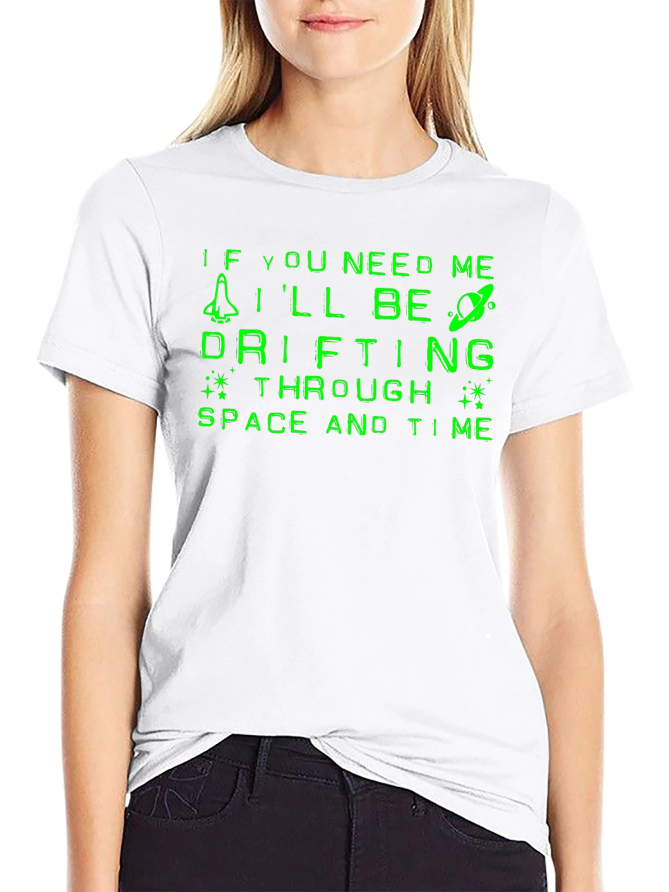 Camiseta Negra Espacial: Drifting Through Space and Time