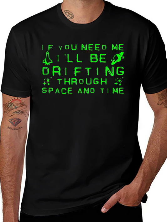 Camiseta Negra Espacial: Drifting Through Space and Time