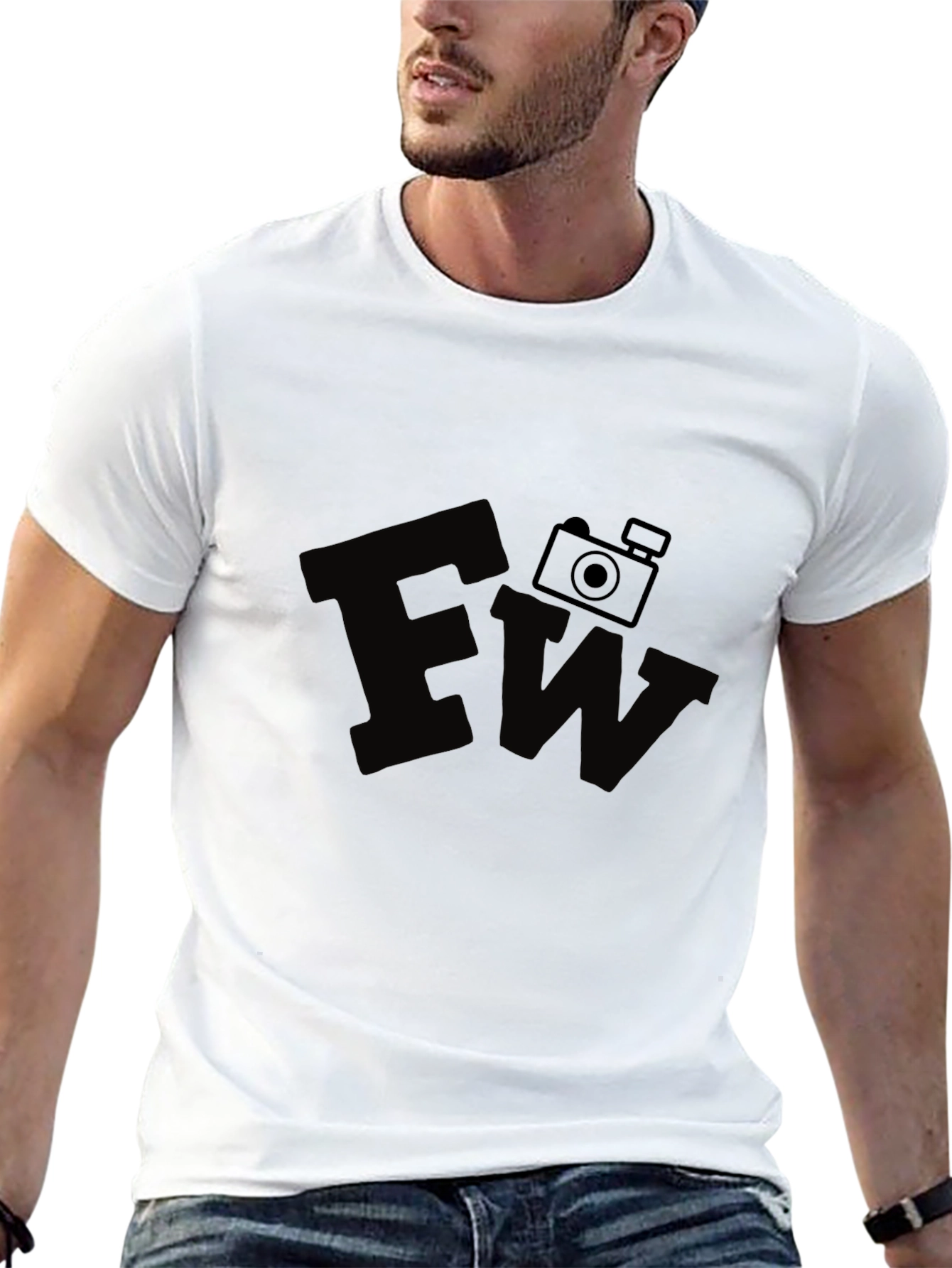 Camiseta Negra Estampada FW Cámara Fotográfica