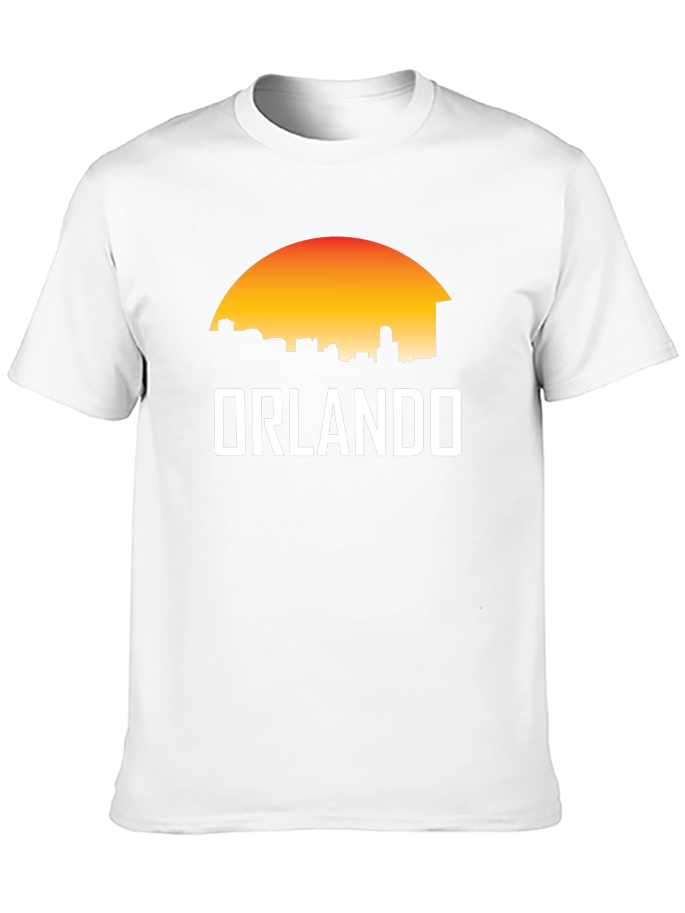 Camiseta Negra Orlando Skyline Sunset
