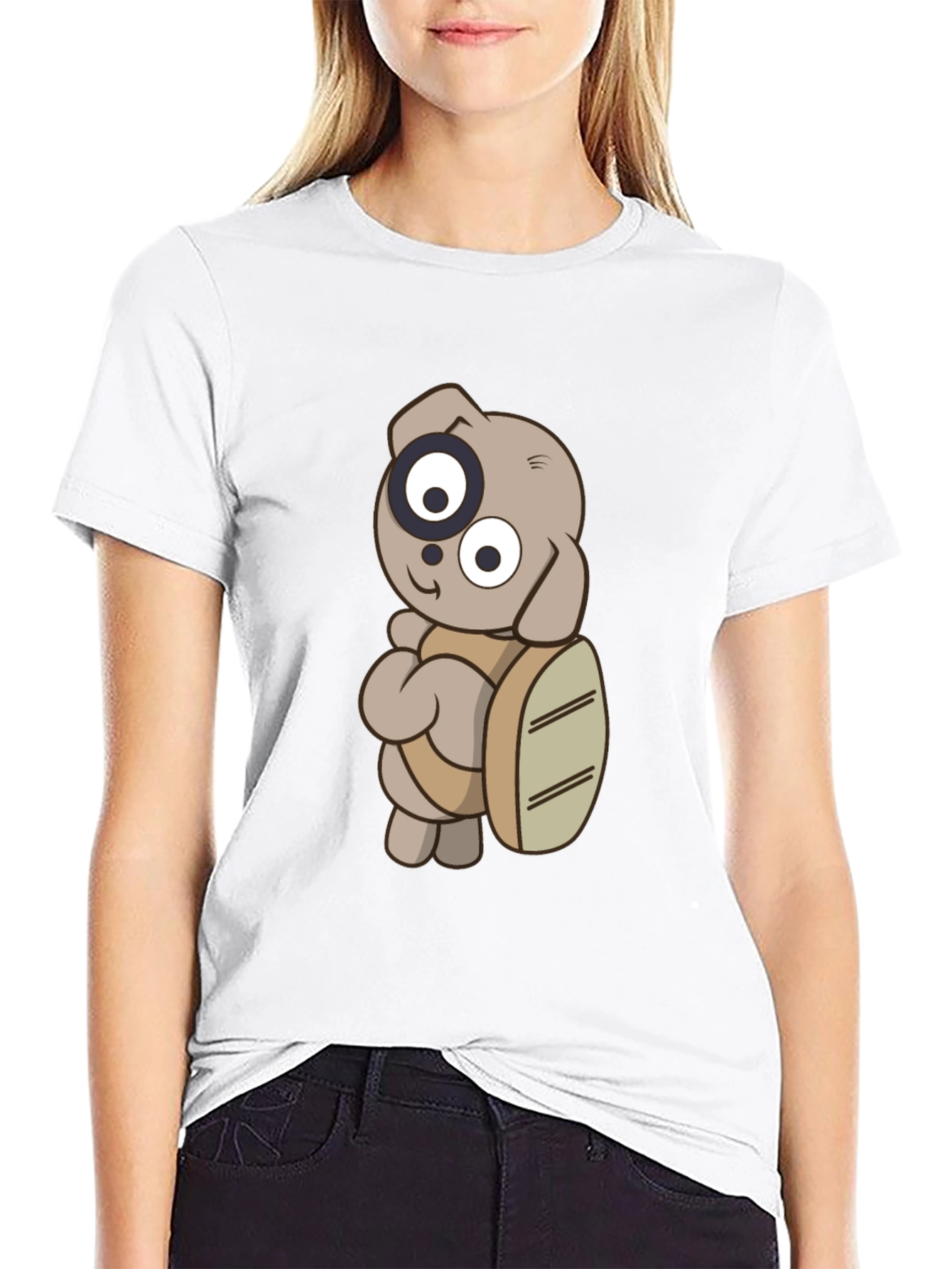 Camiseta Negra con Diseño de Personaje Animado