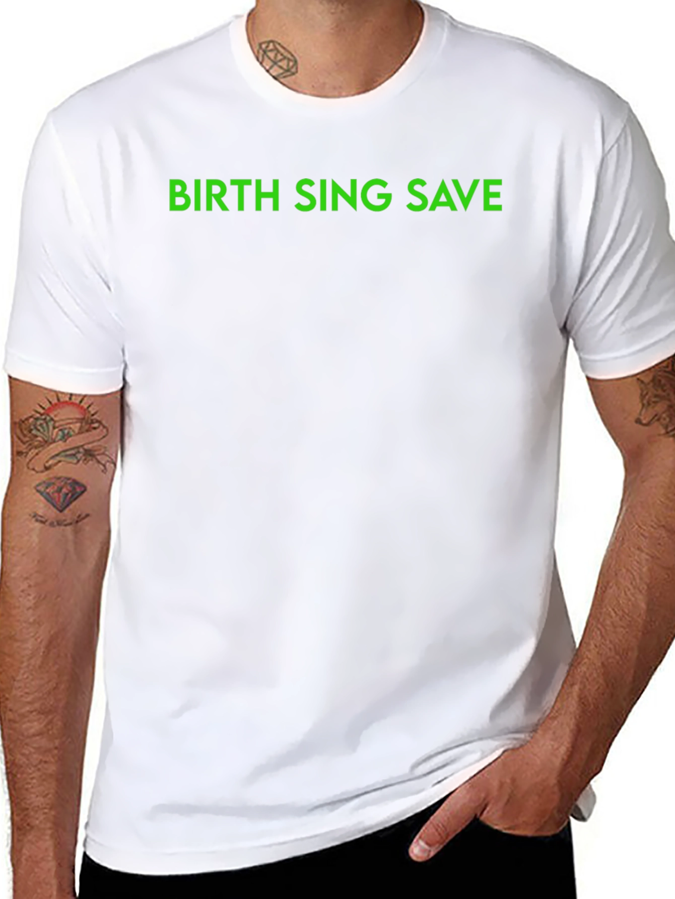 Camiseta Negra Birth Sing Save para Hombre