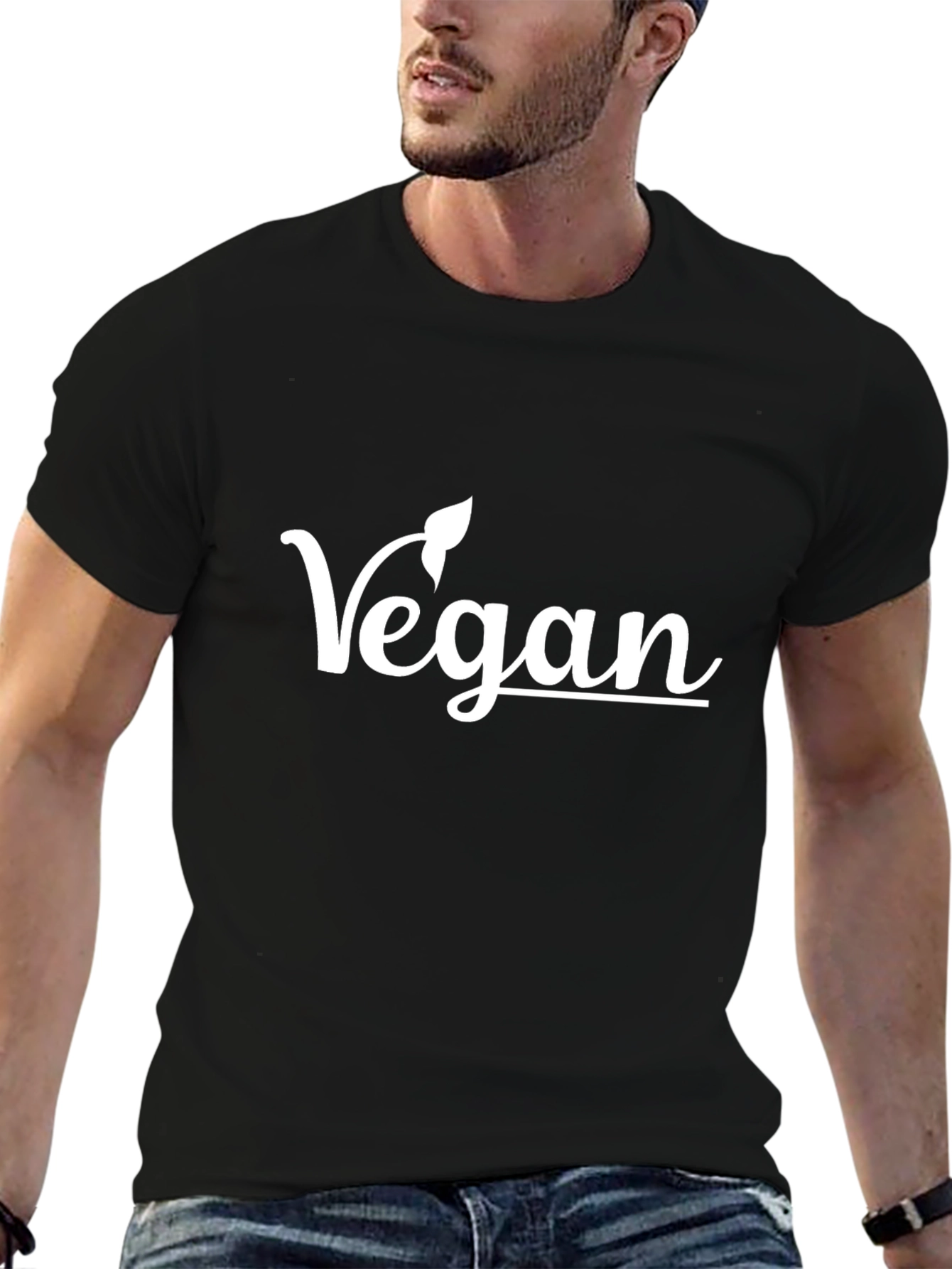 Camiseta Vegana Negra con Diseño Elegante