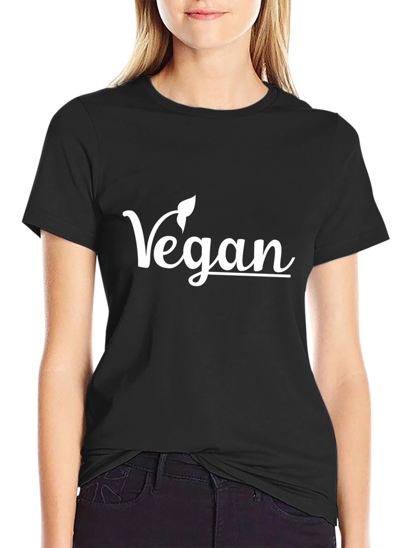 Camiseta Vegana Negra con Diseño Elegante