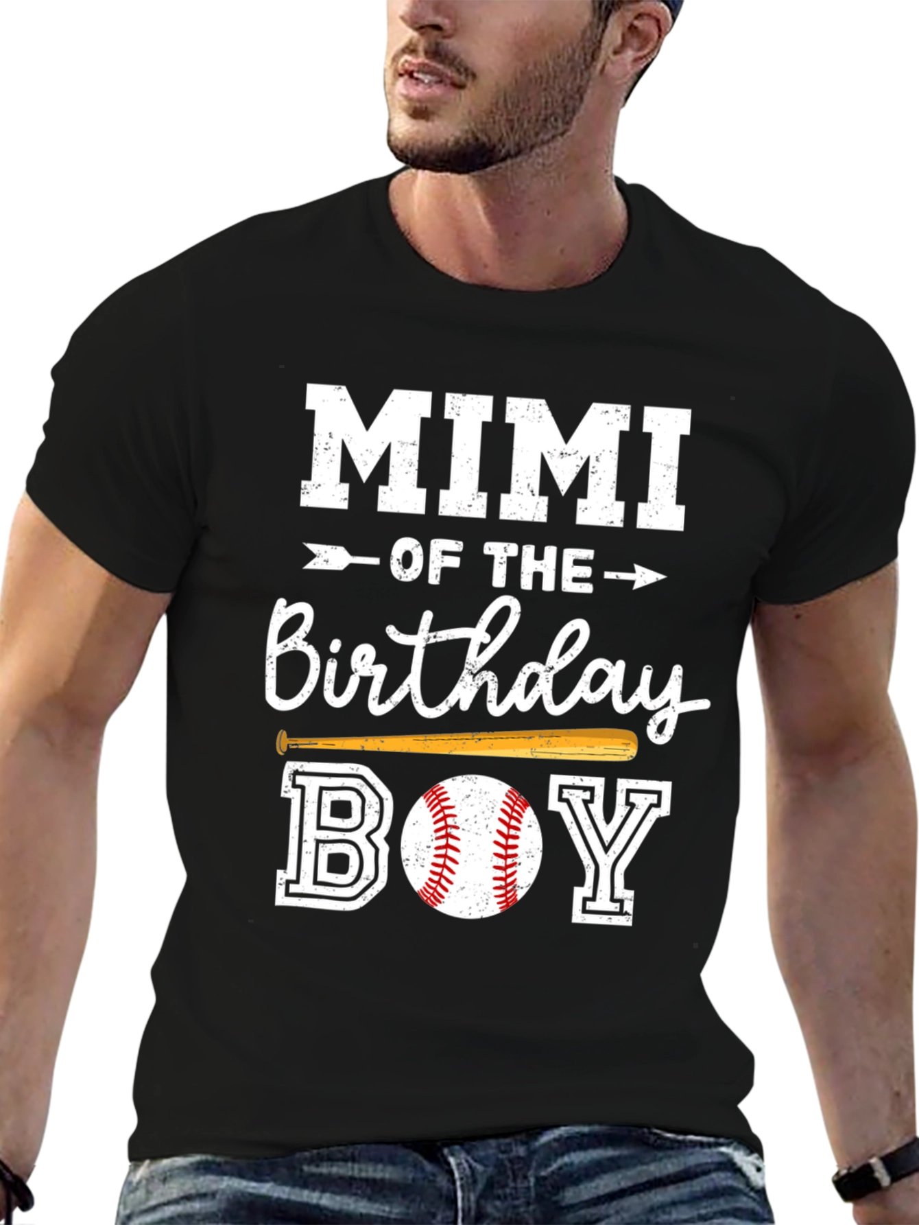 Camiseta Negra Mimi del Cumpleañero Baseball