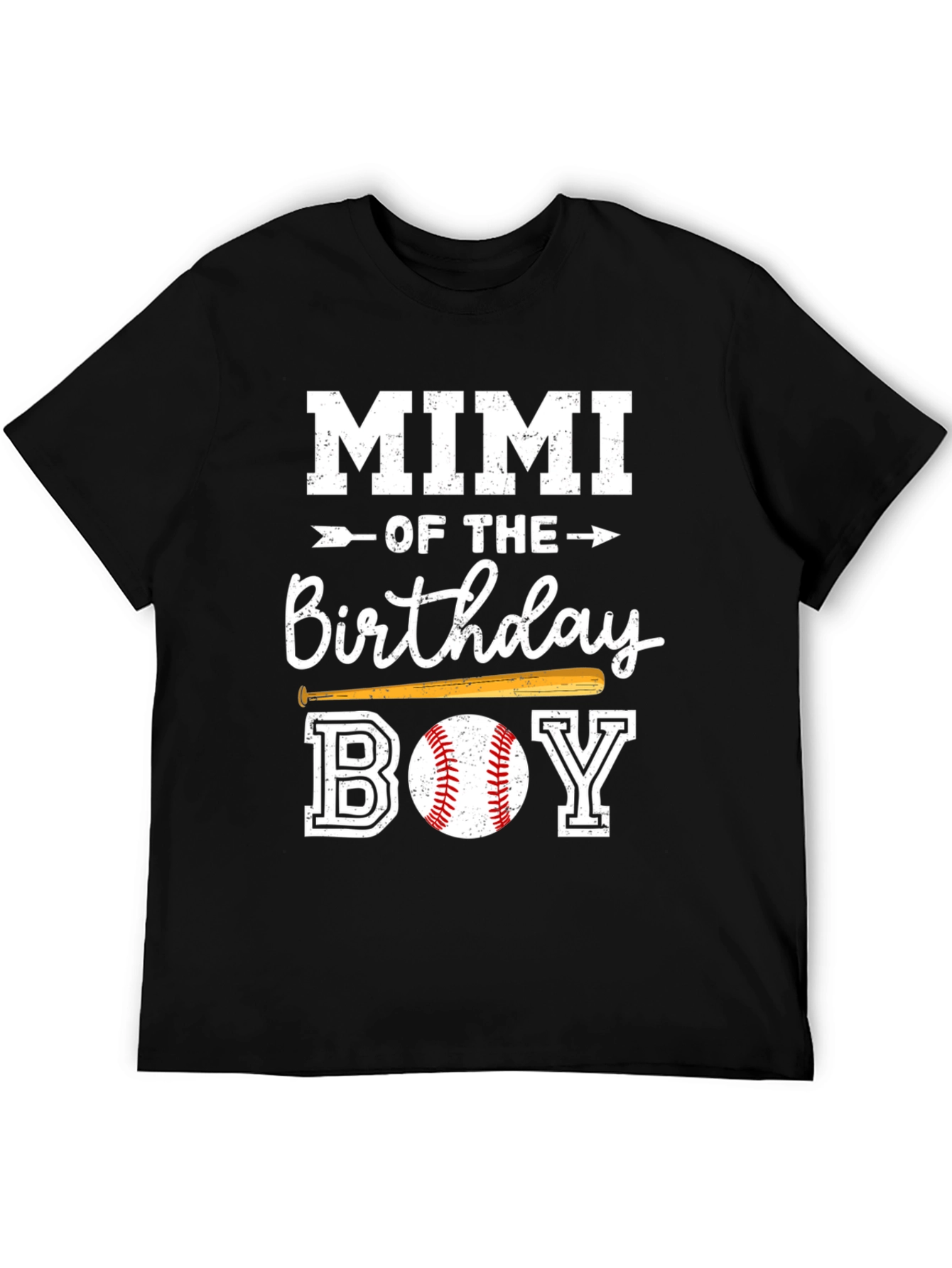 Camiseta Negra Mimi del Cumpleañero Baseball