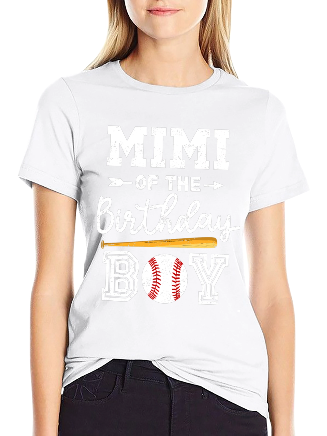 Camiseta Negra Mimi del Cumpleañero Baseball