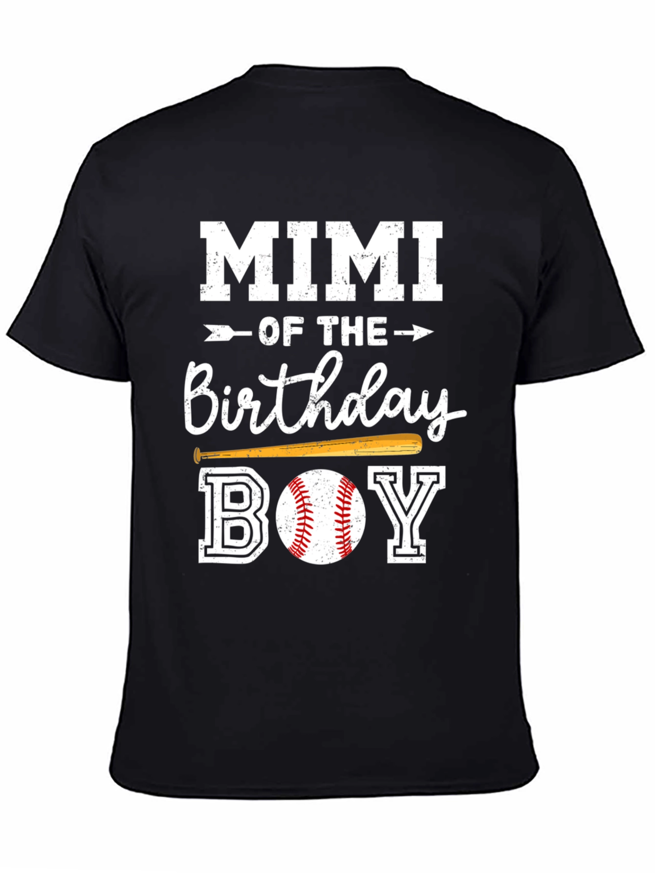 Camiseta Negra Mimi del Cumpleañero Baseball